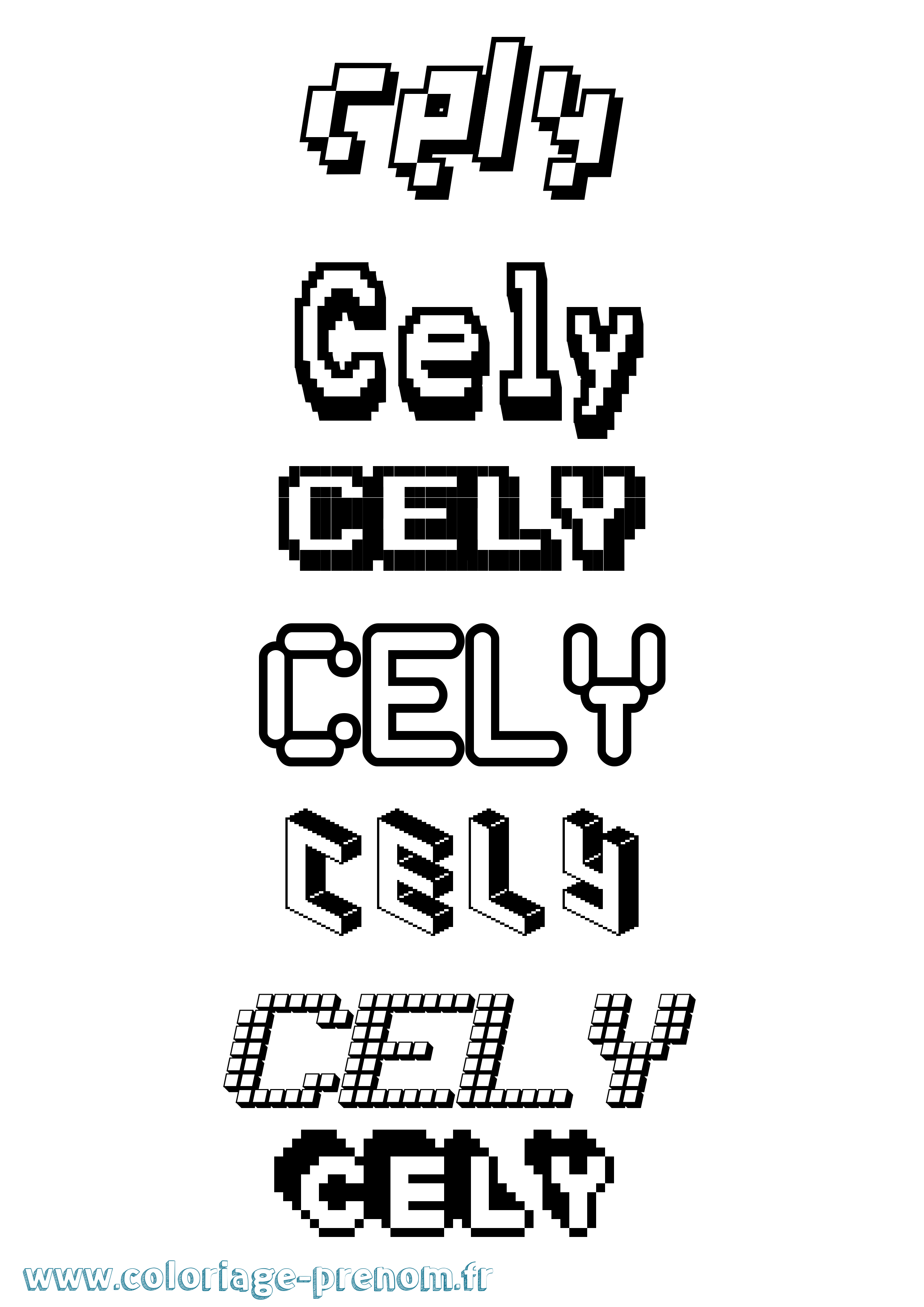 Coloriage Cely Pixel Coloriage prénom Cely Pixel