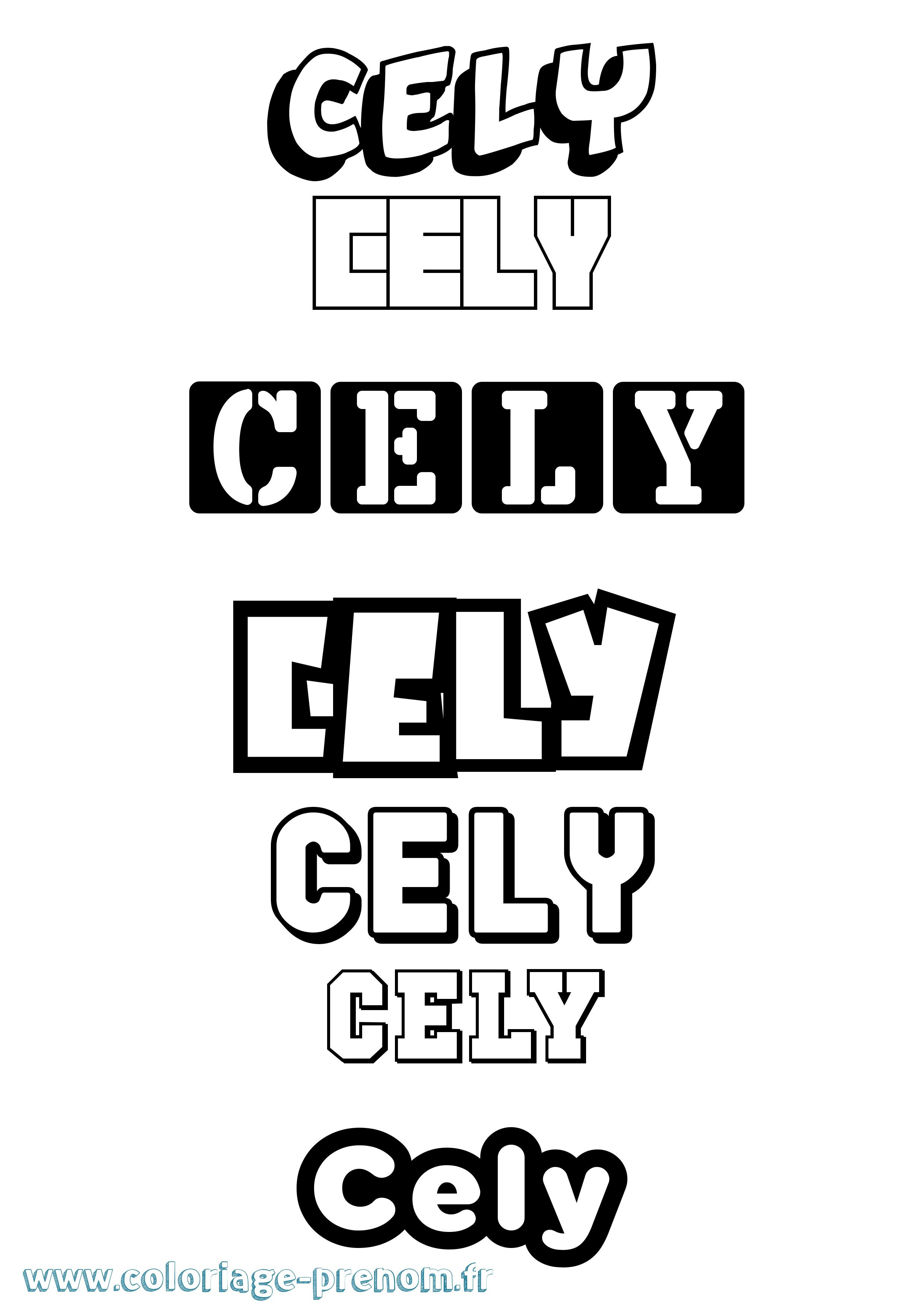 Coloriage Cely Simple Coloriage prénom Cely Simple