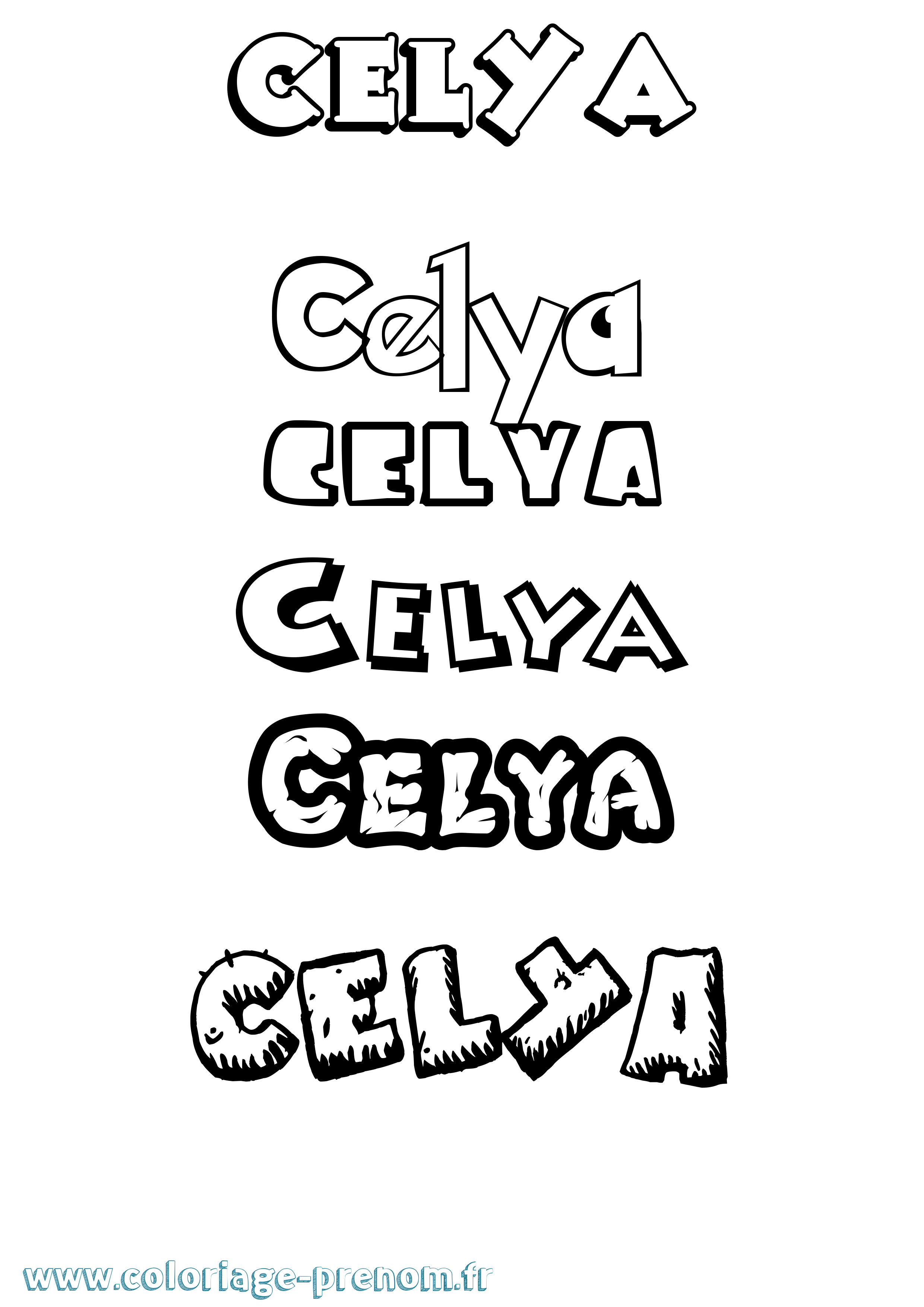 Coloriage prénom Celya Dessin Animé
