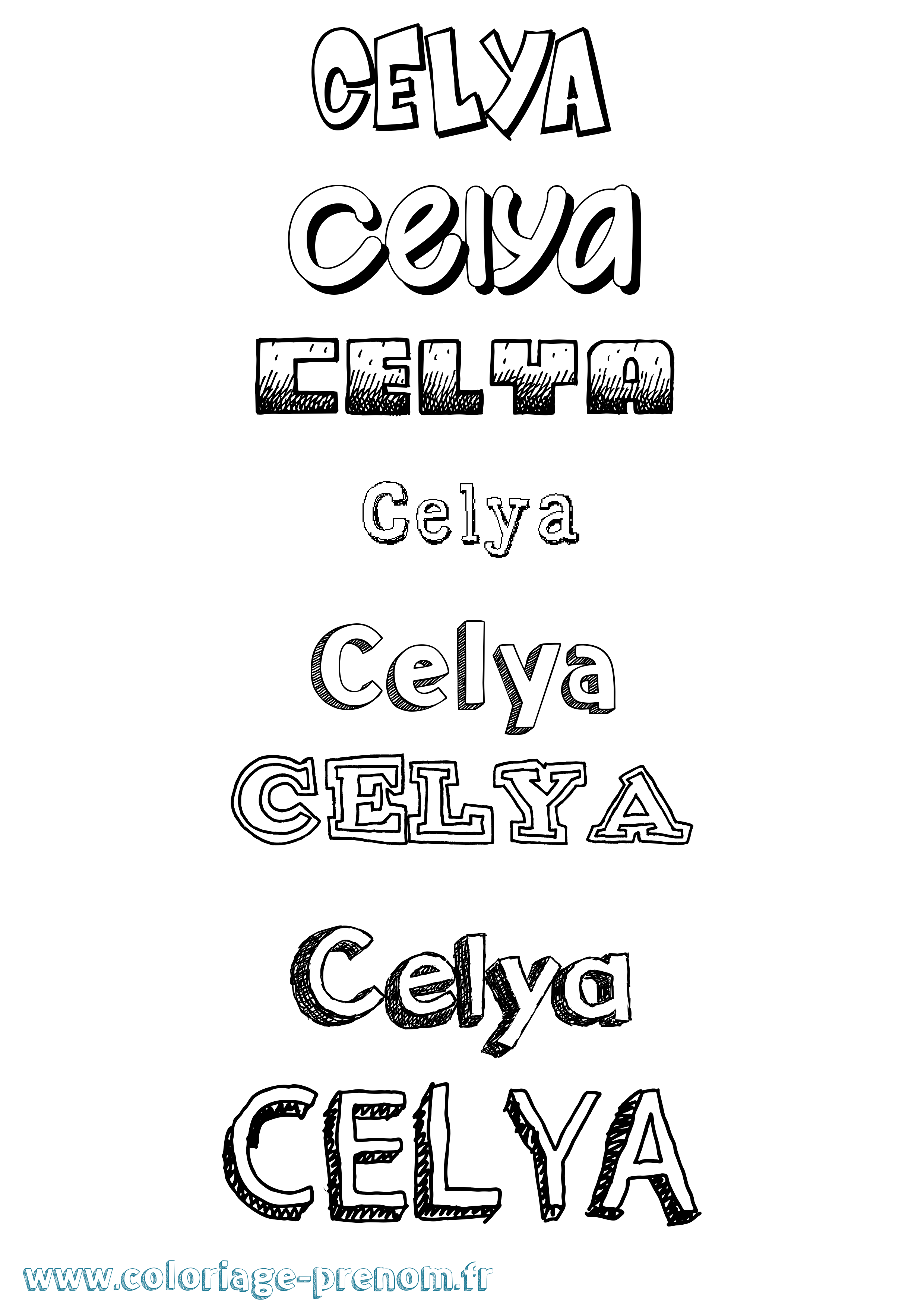 Coloriage prénom Celya Dessiné