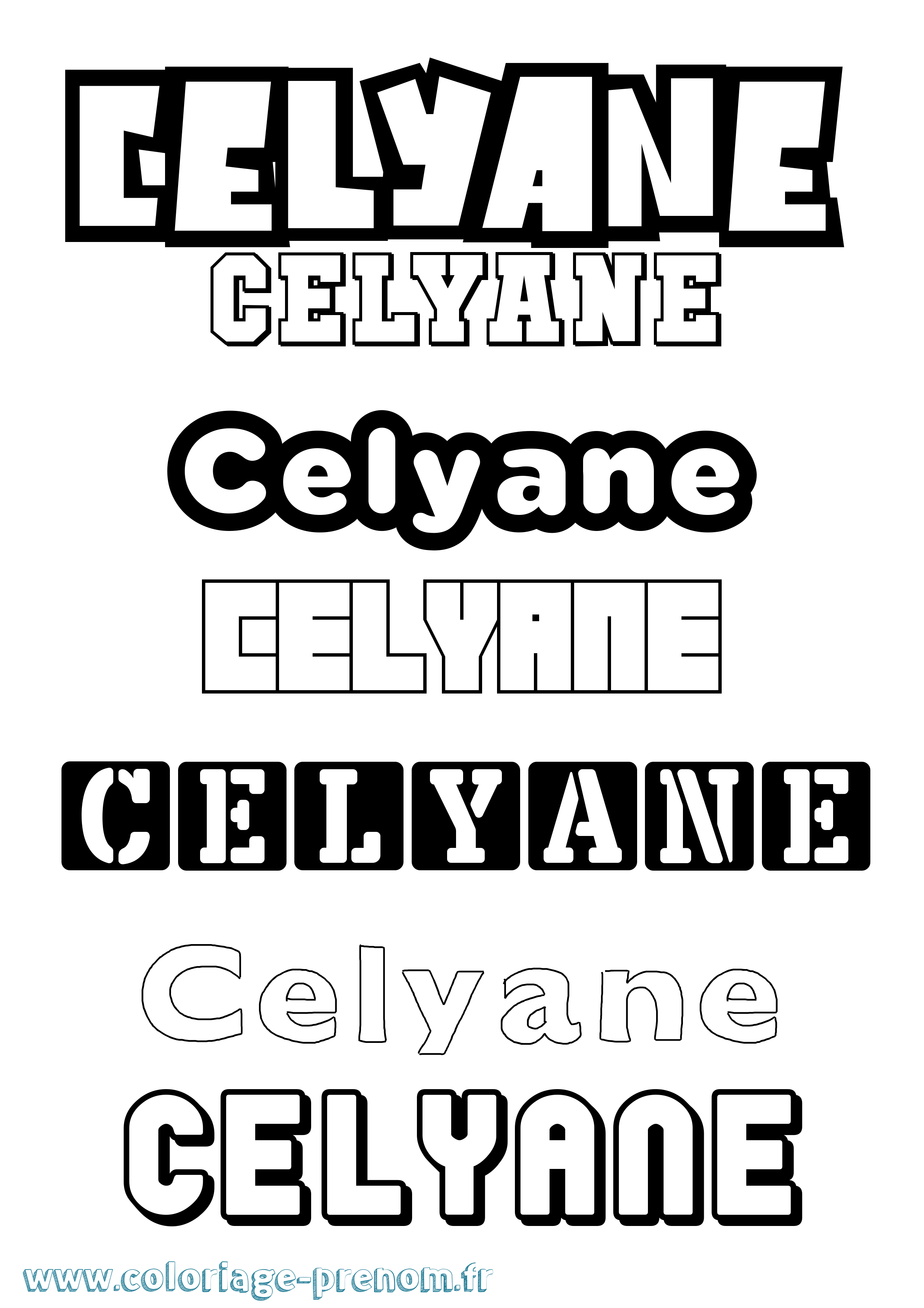 Coloriage Celyane Simple Coloriage prénom Celyane Simple