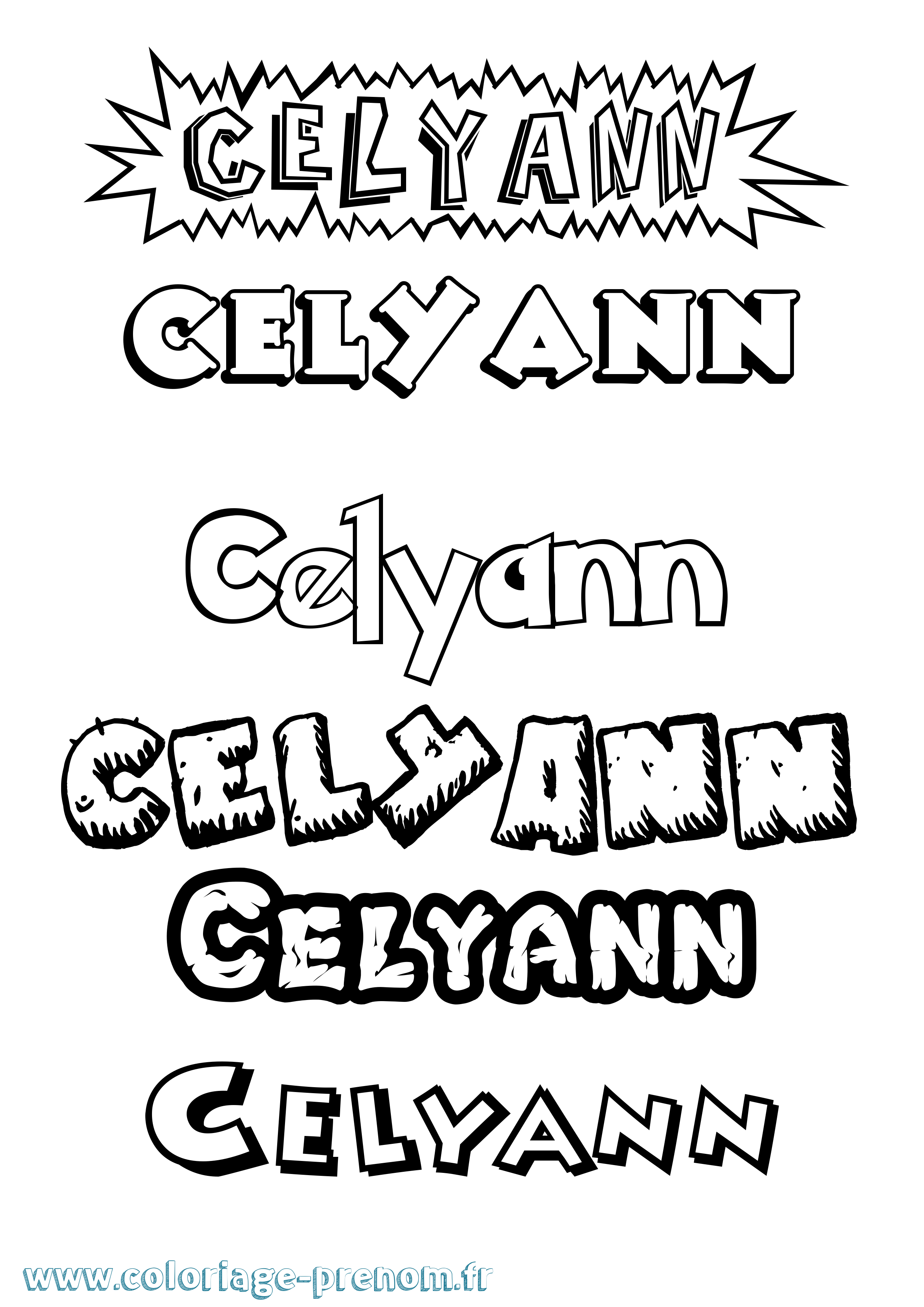 Coloriage Celyann Dessin Animé Coloriage prénom Celyann Dessin Animé
