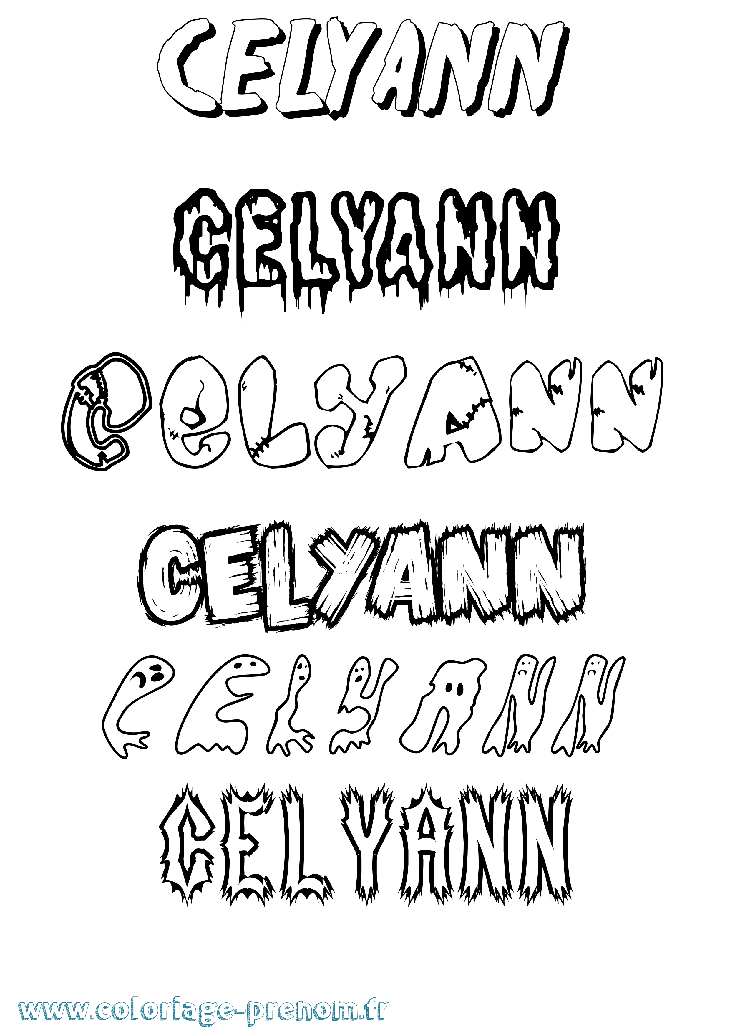 Coloriage Celyann Frisson Coloriage prénom Celyann Frisson