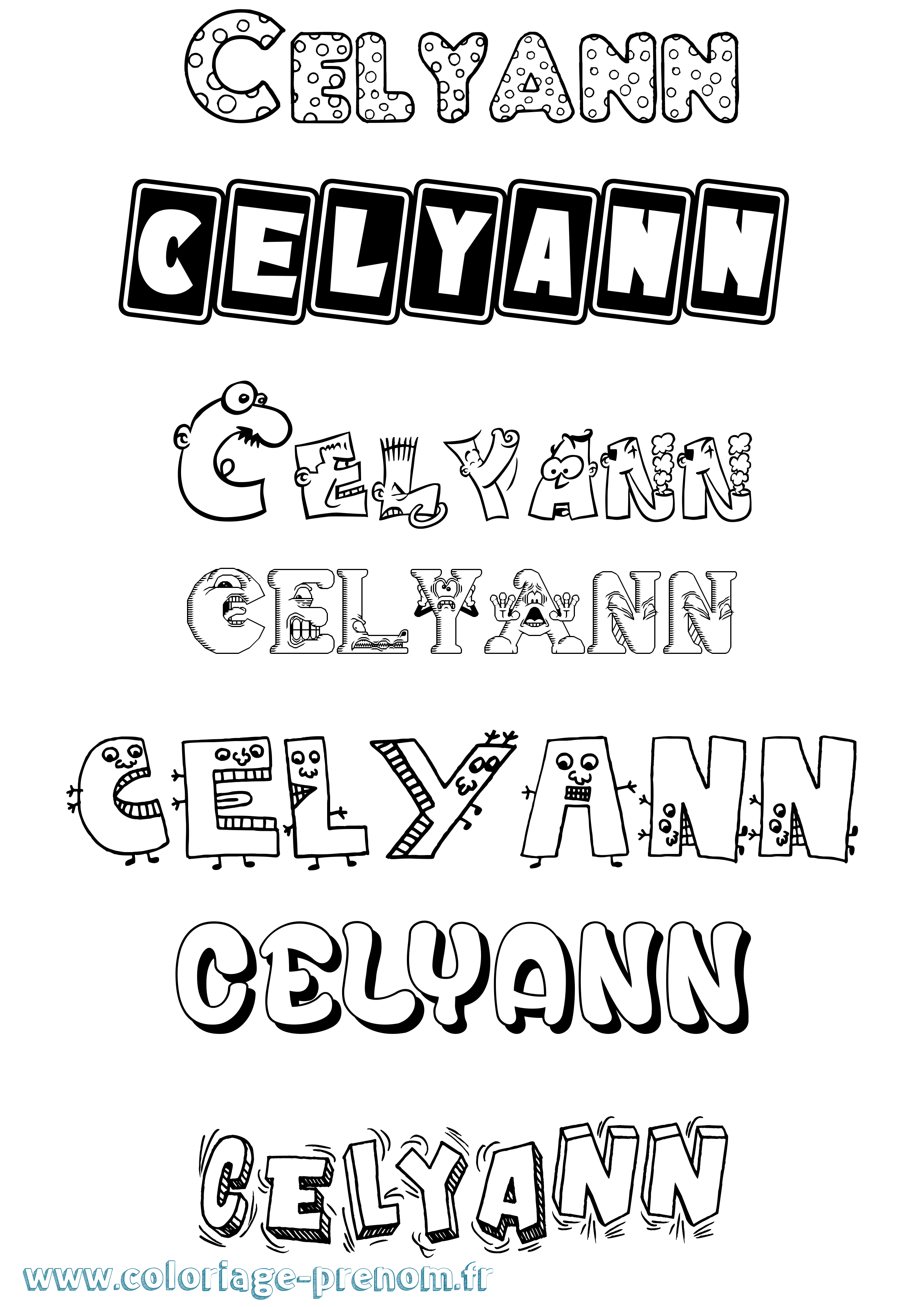 Coloriage Celyann Fun Coloriage prénom Celyann Fun