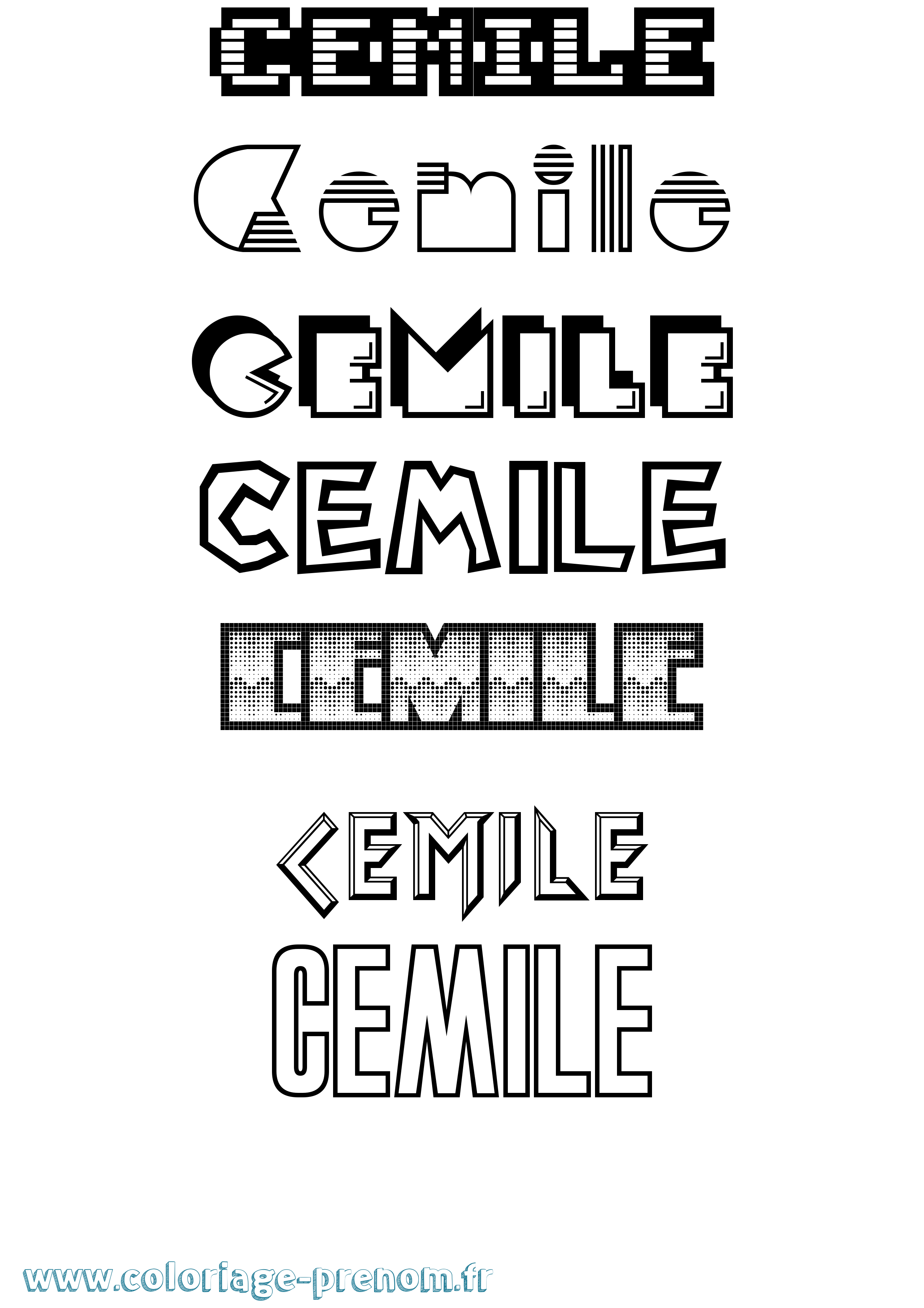 Coloriage Cemile Jeux Vidéos Coloriage prénom Cemile Jeux Vidéos