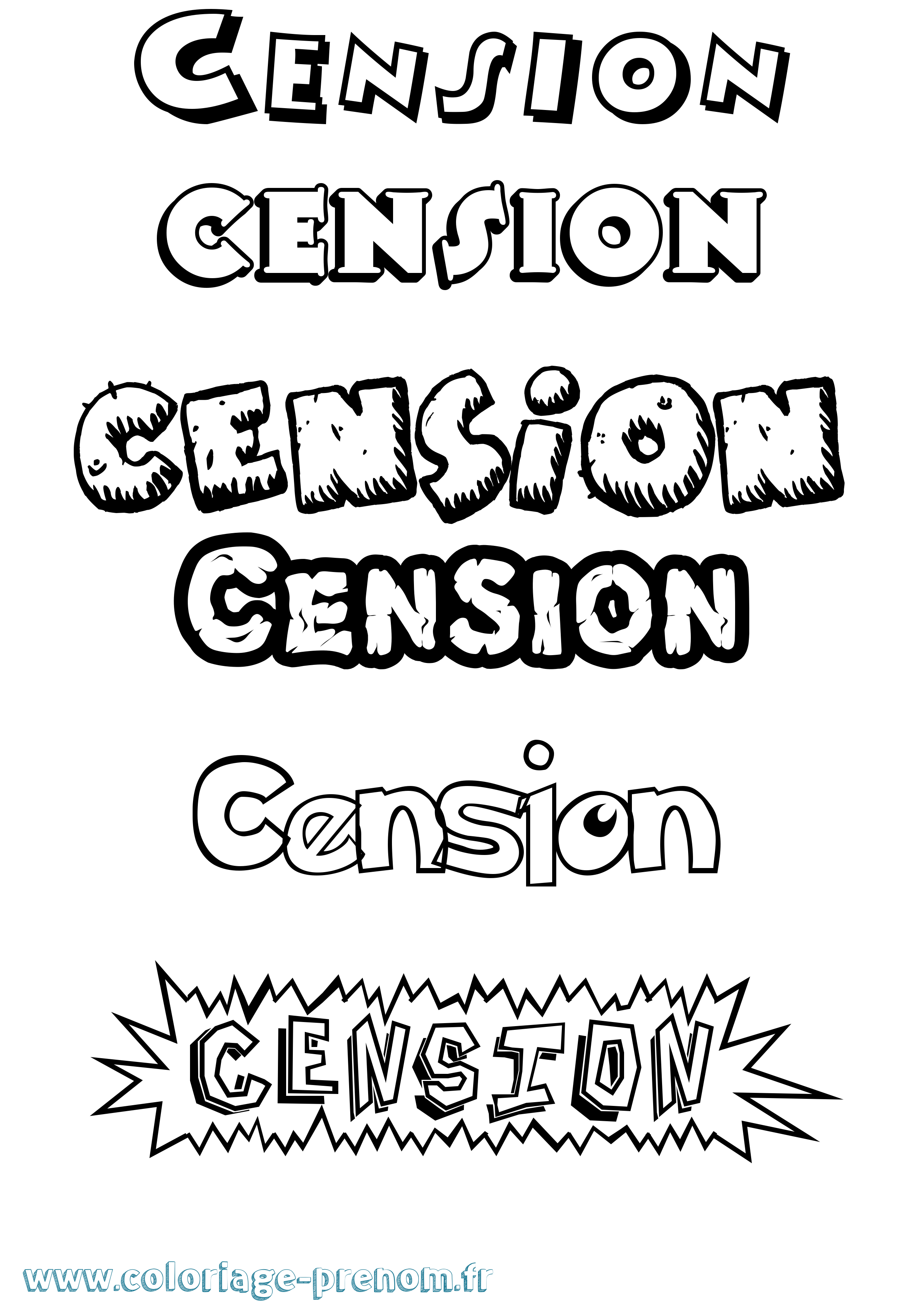 Coloriage prénom Cension Dessin Animé