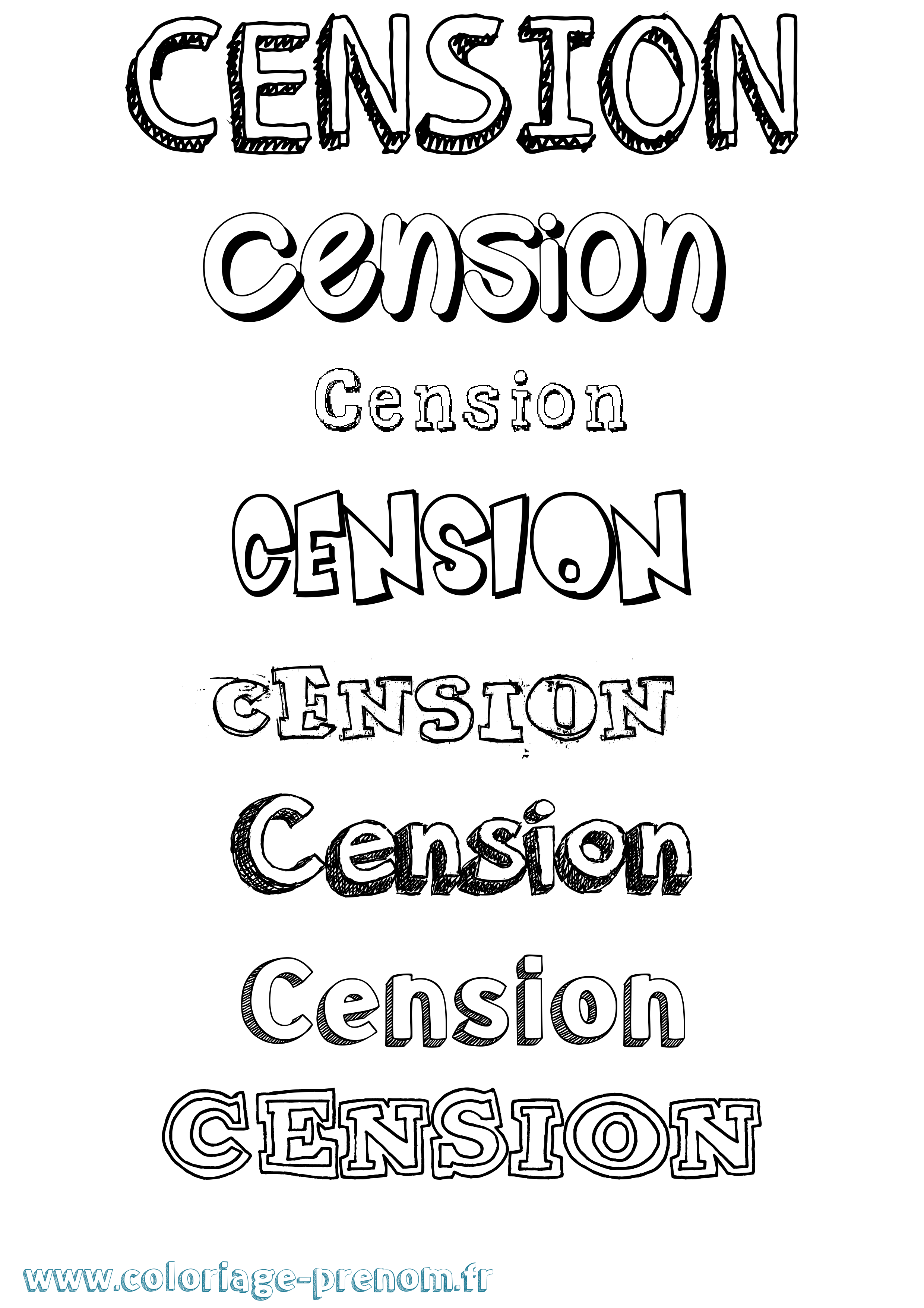 Coloriage prénom Cension Dessiné