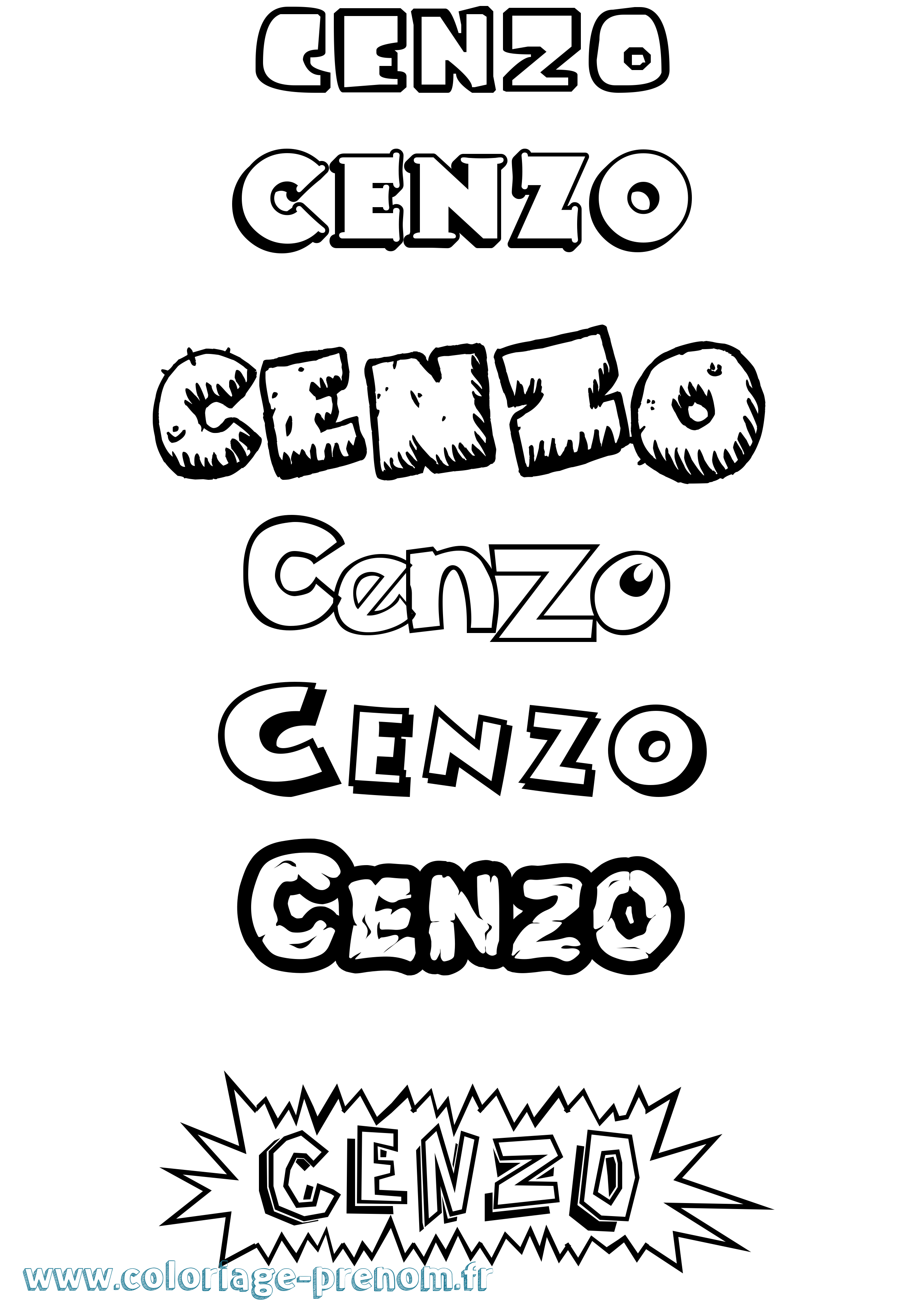 Coloriage prénom Cenzo Dessin Animé