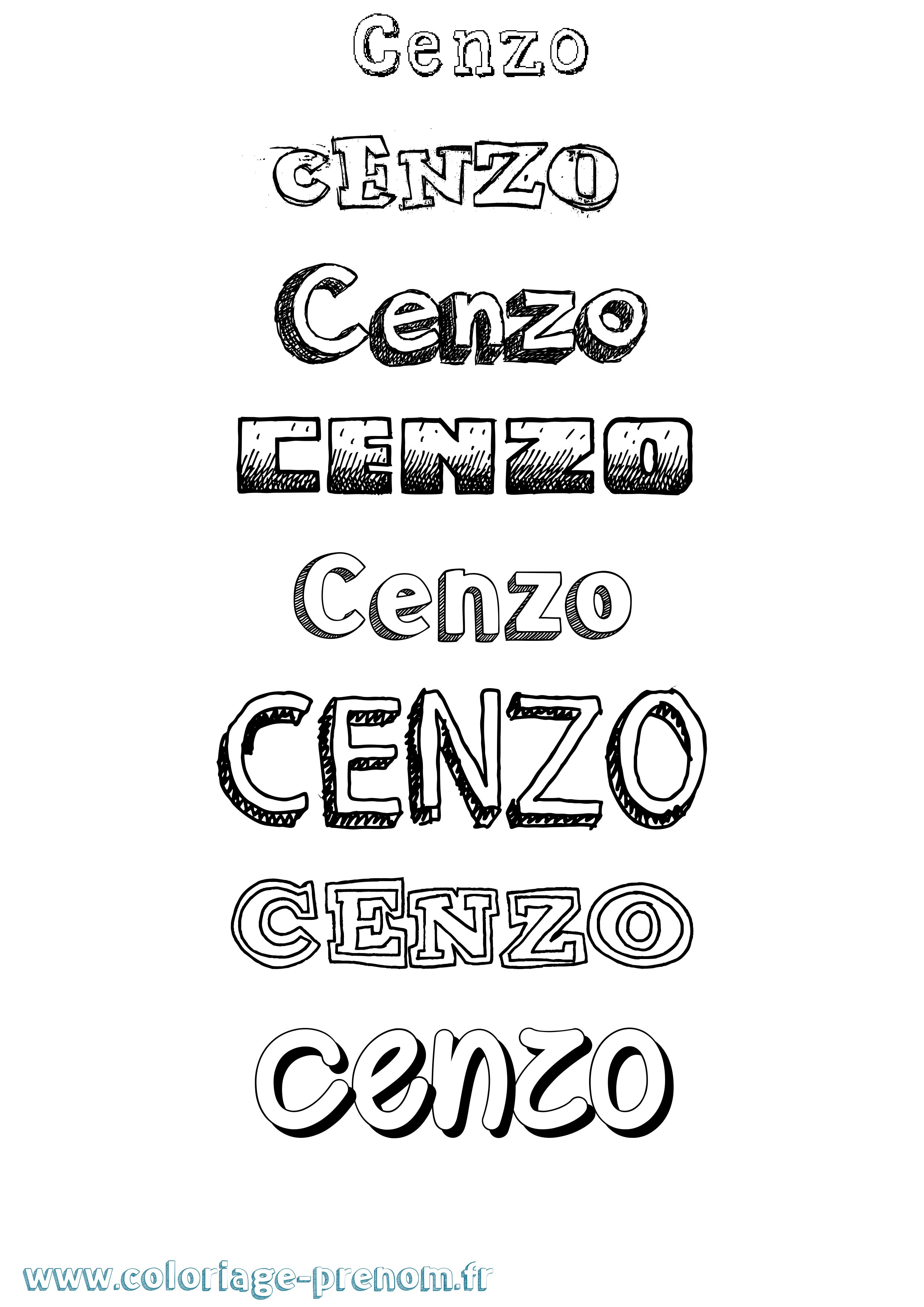 Coloriage prénom Cenzo Dessiné