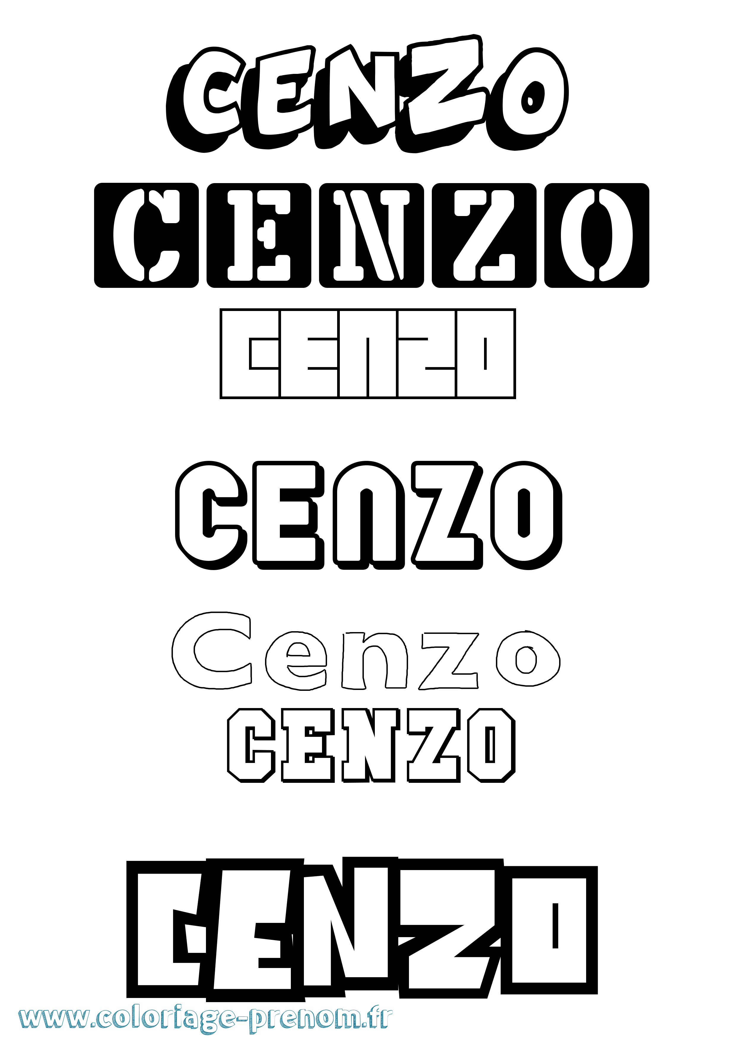 Coloriage prénom Cenzo Simple