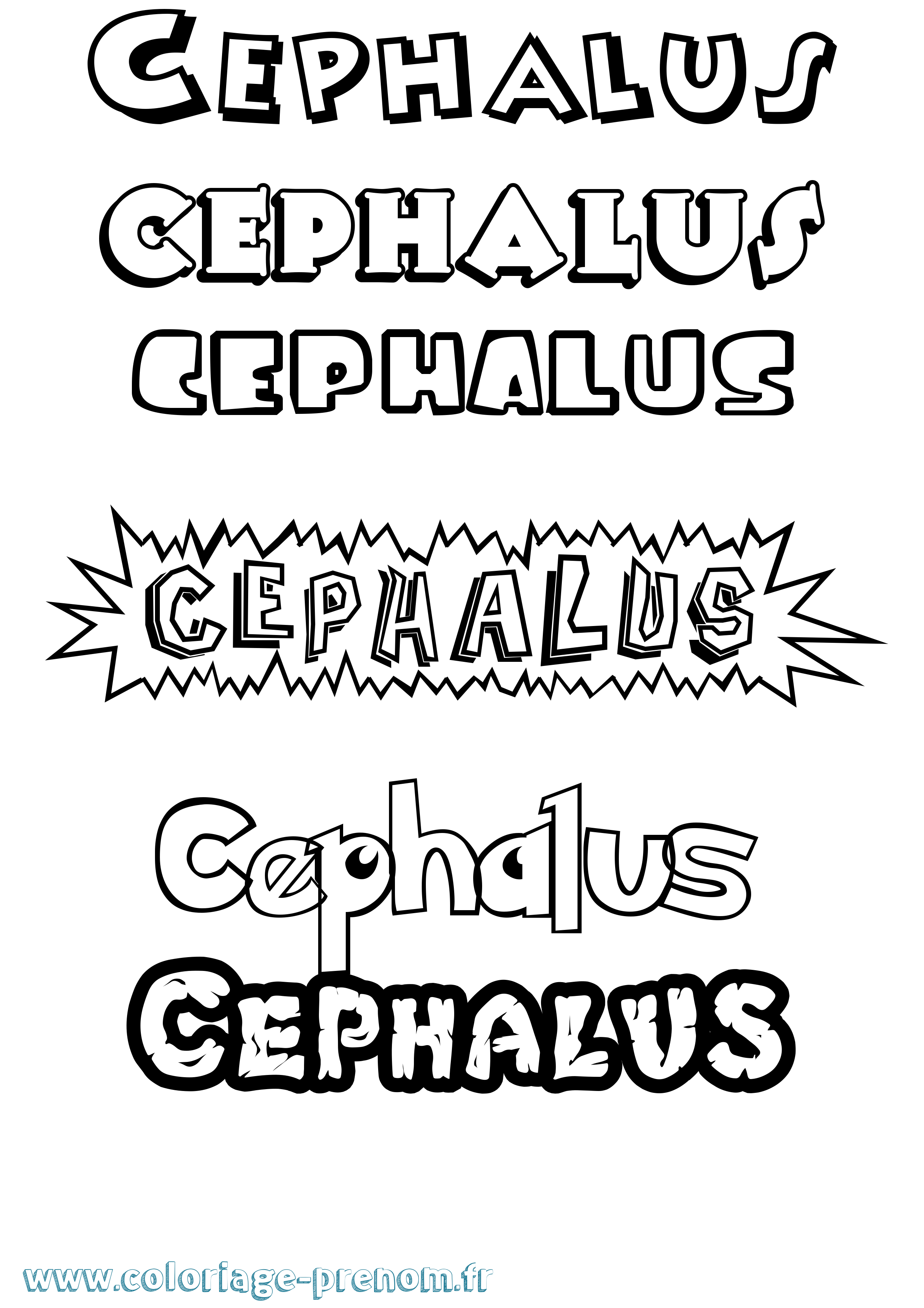 Coloriage prénom Cephalus Dessin Animé