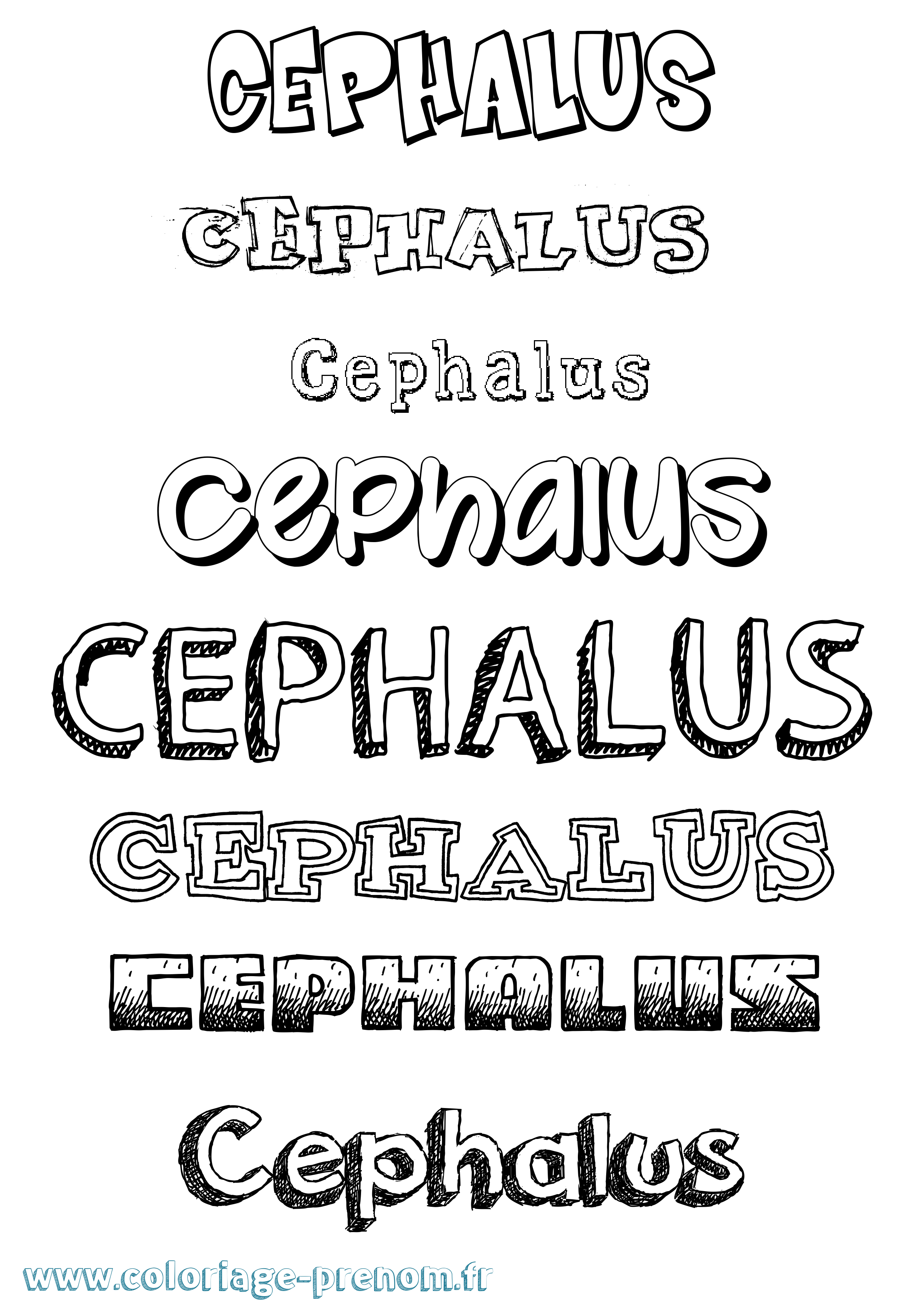 Coloriage prénom Cephalus Dessiné