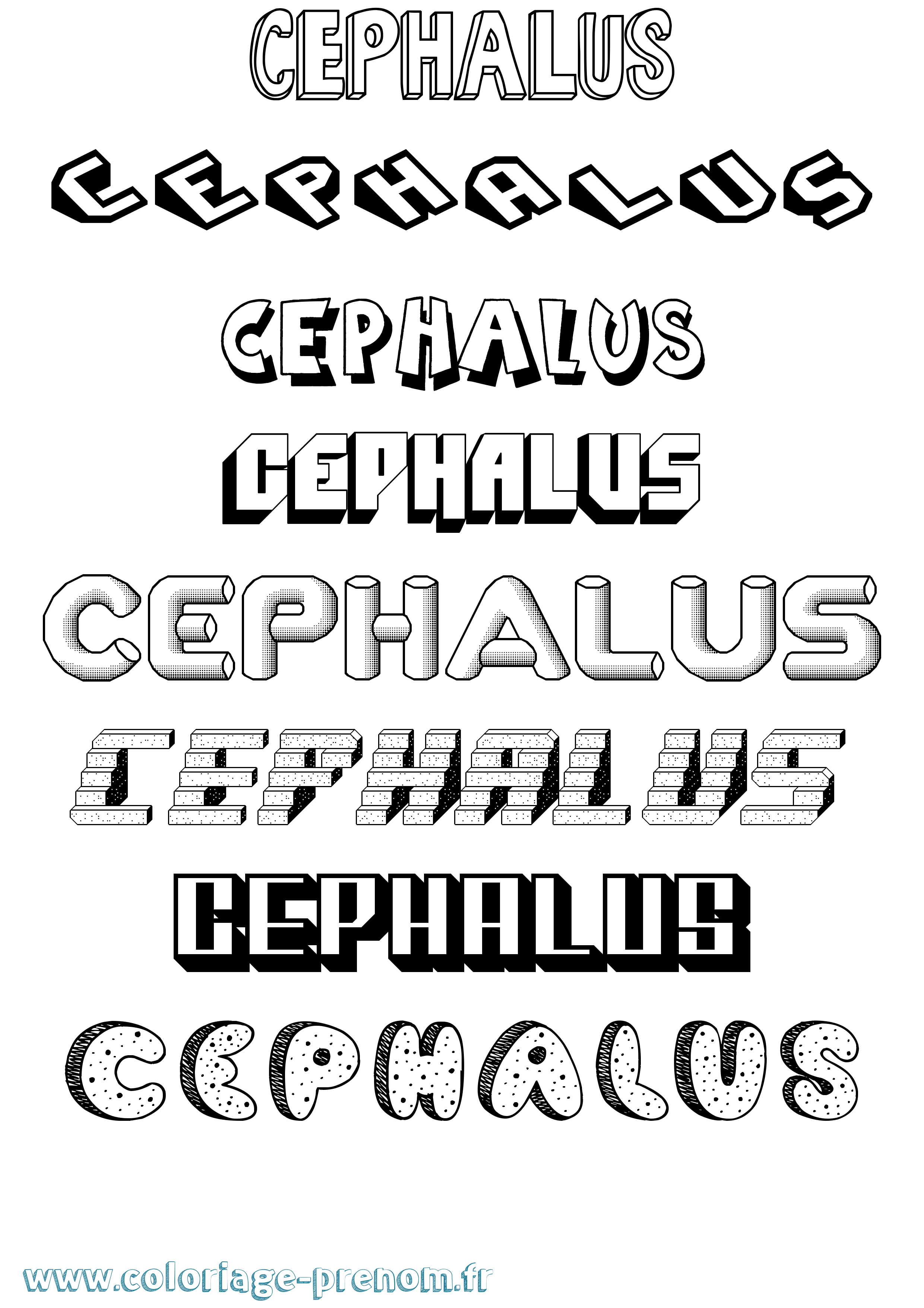 Coloriage prénom Cephalus Effet 3D