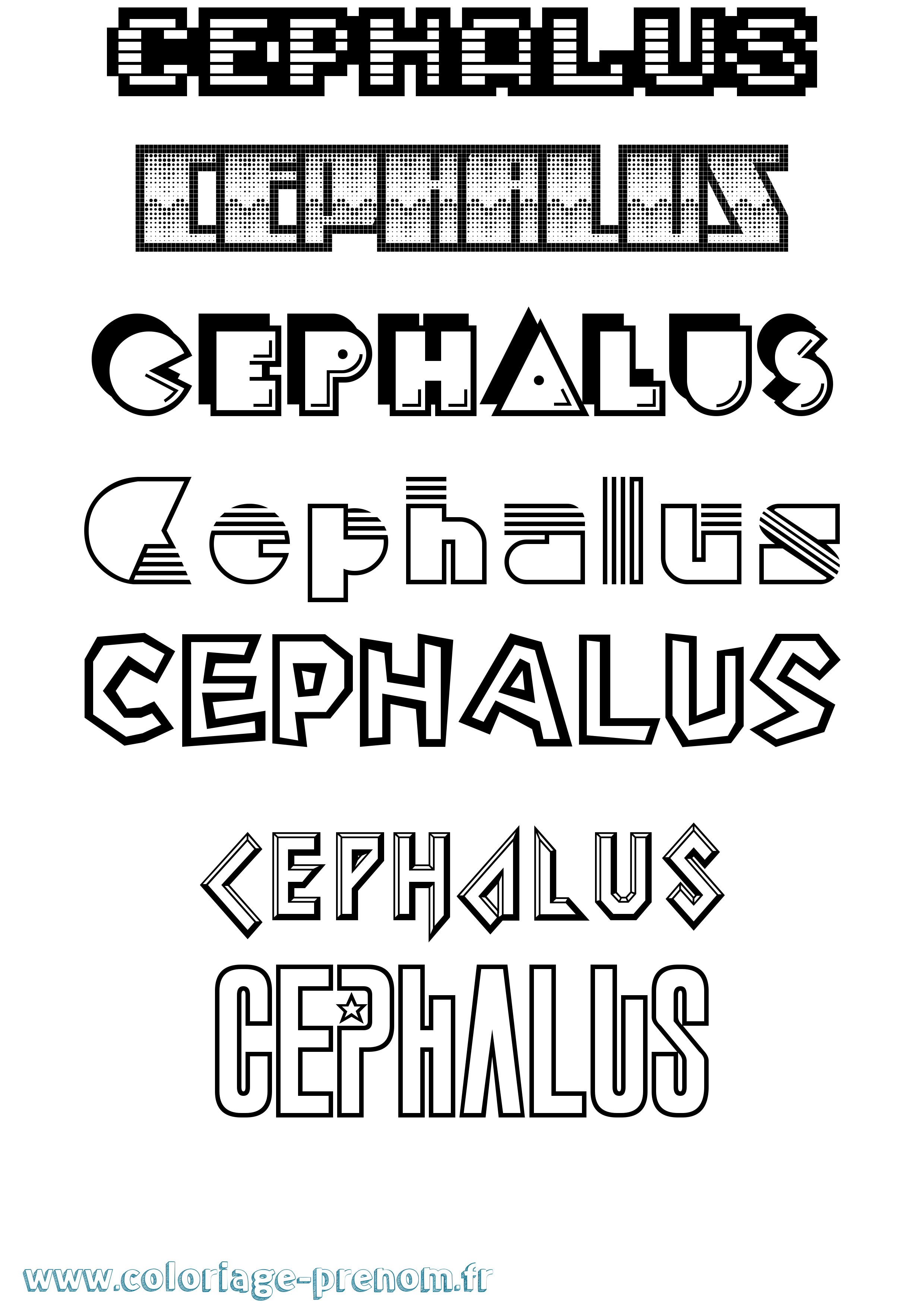 Coloriage prénom Cephalus Jeux Vidéos