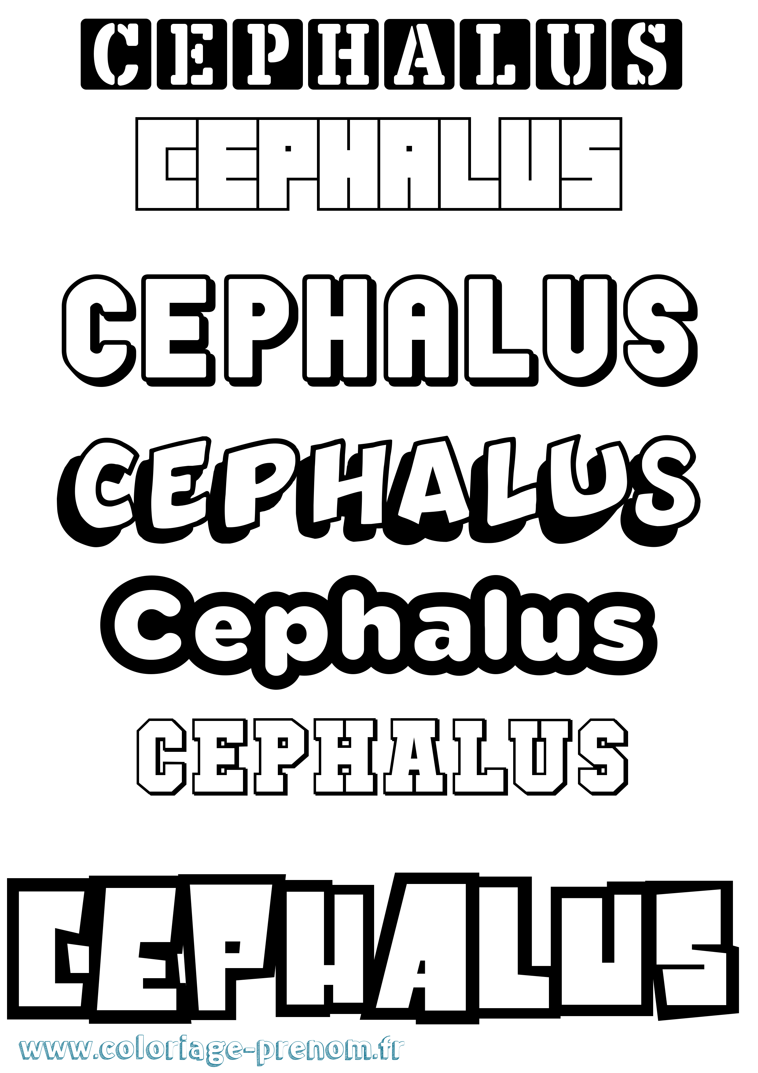 Coloriage prénom Cephalus Simple
