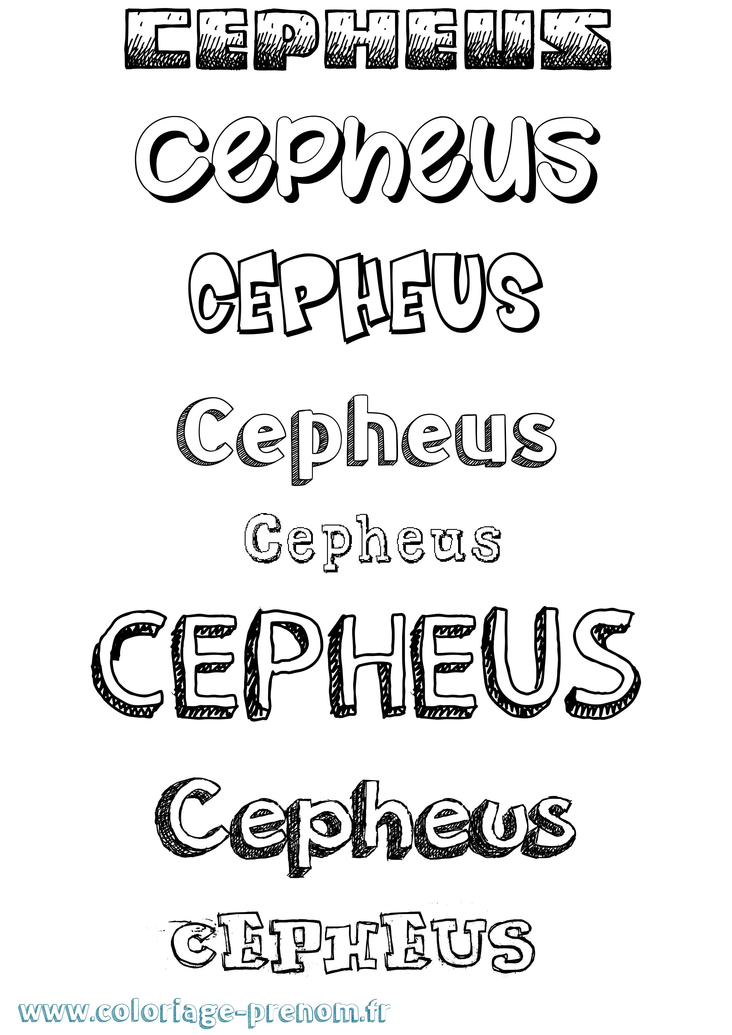Coloriage prénom Cepheus Dessiné