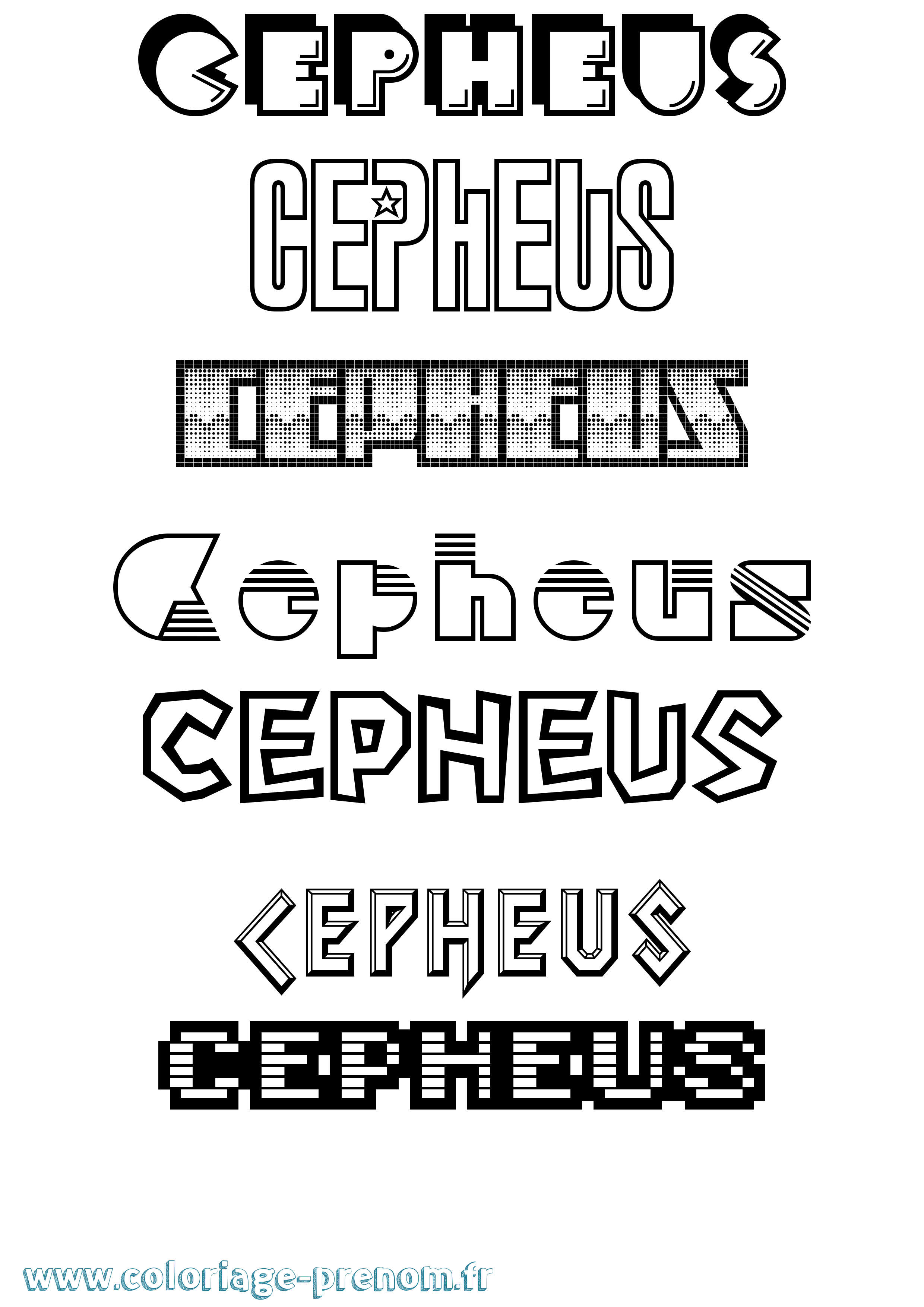 Coloriage prénom Cepheus Jeux Vidéos