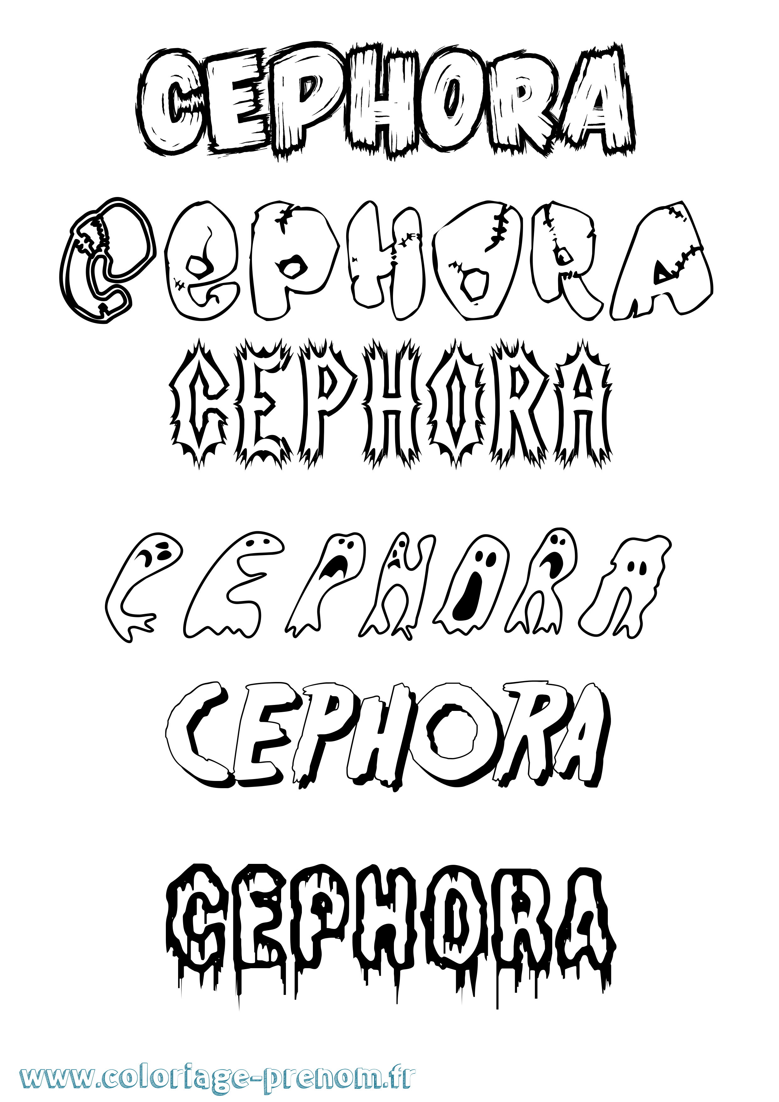 Coloriage prénom Cephora Frisson