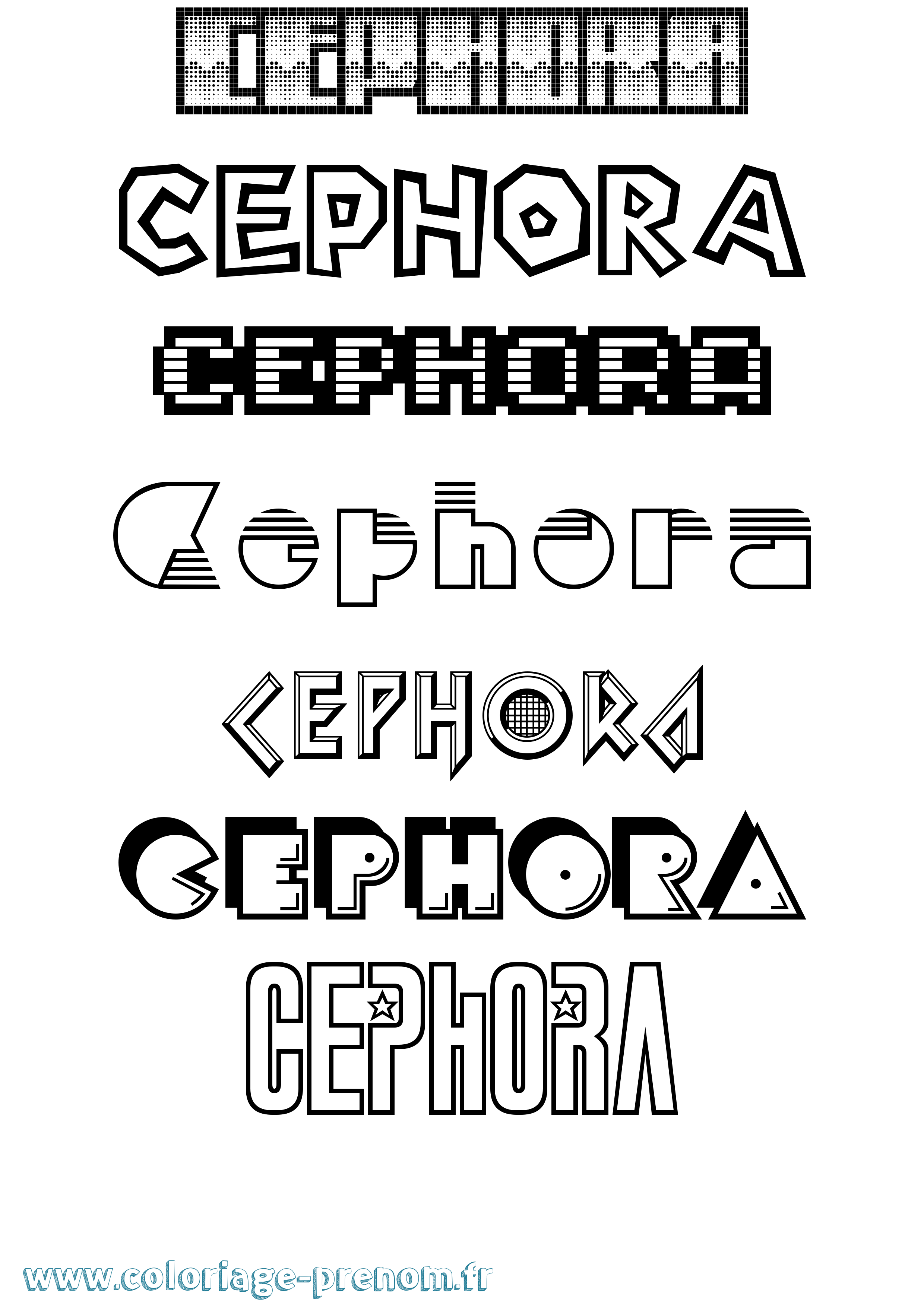 Coloriage prénom Cephora Jeux Vidéos