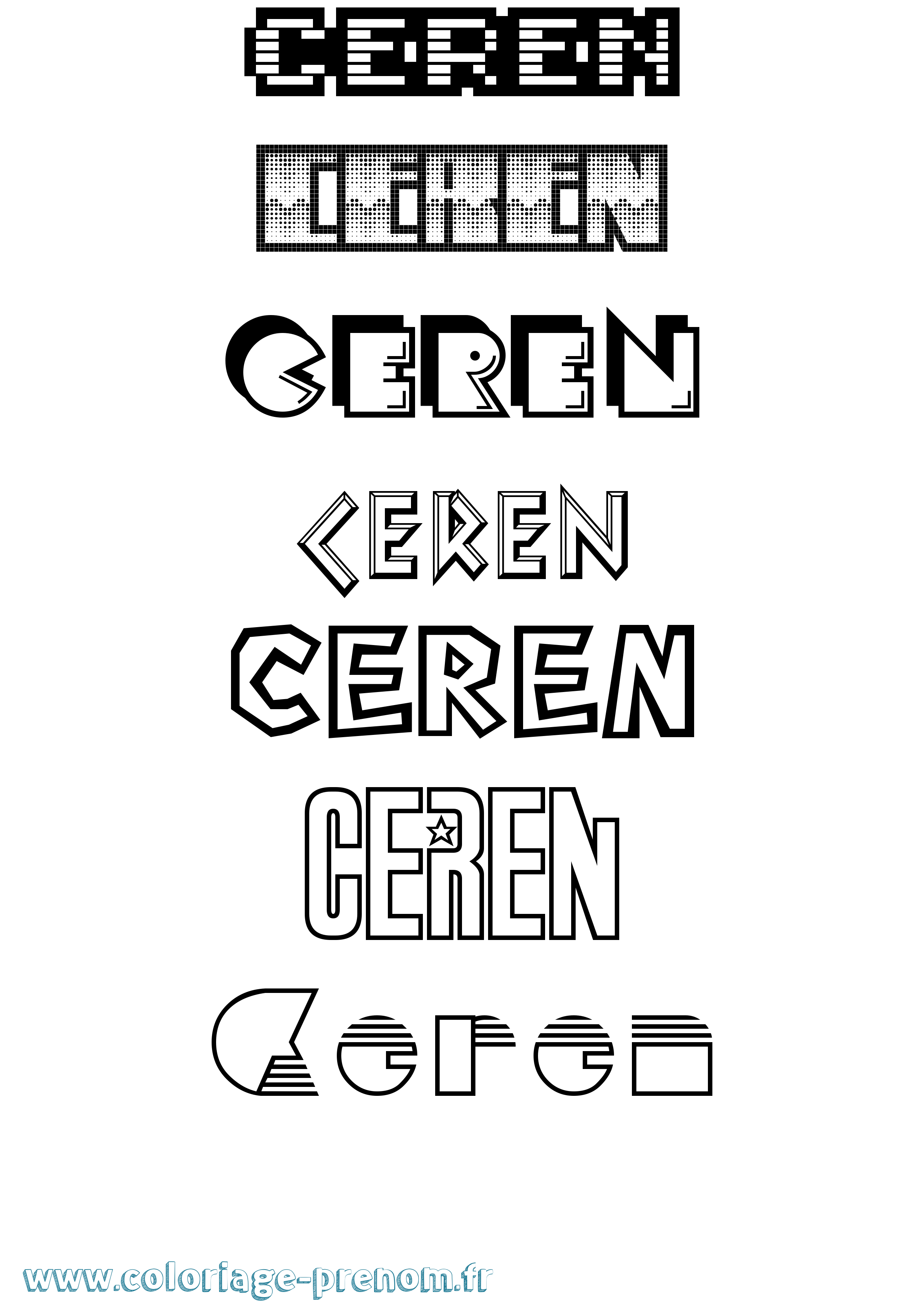 Coloriage Ceren Jeux Vidéos Coloriage prénom Ceren Jeux Vidéos
