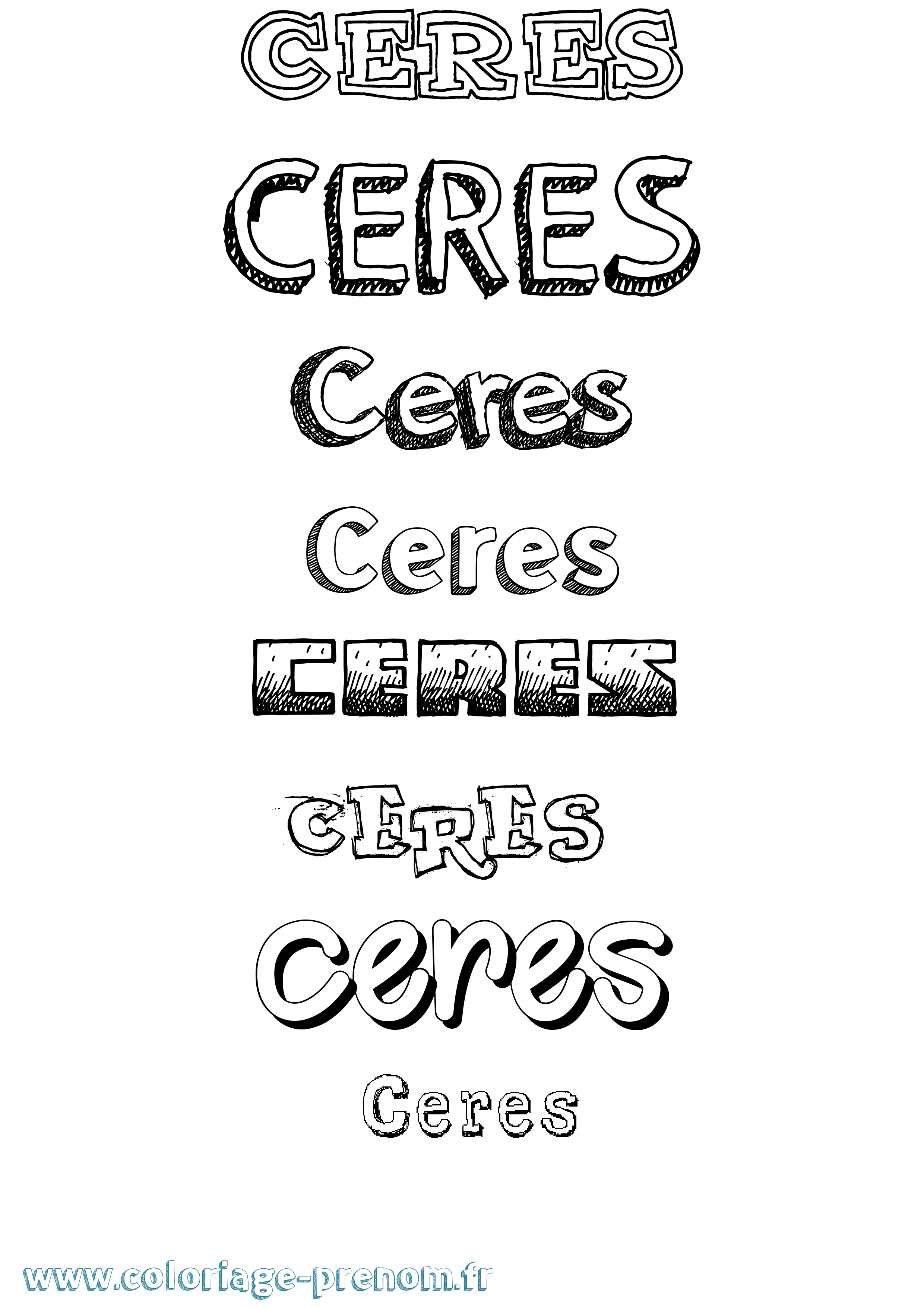 Coloriage Ceres Dessiné Coloriage prénom Ceres Dessiné