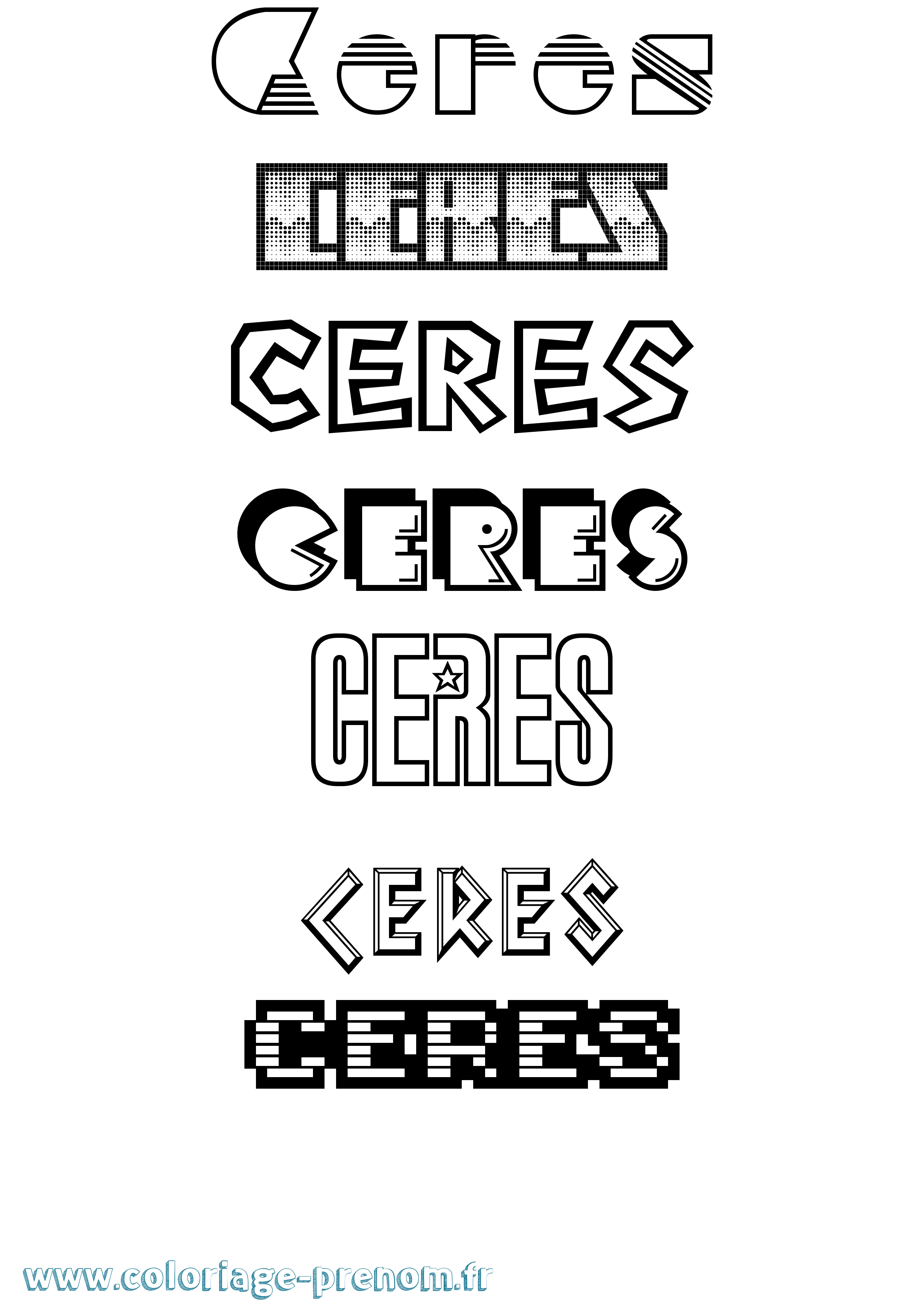 Coloriage Ceres Jeux Vidéos Coloriage prénom Ceres Jeux Vidéos
