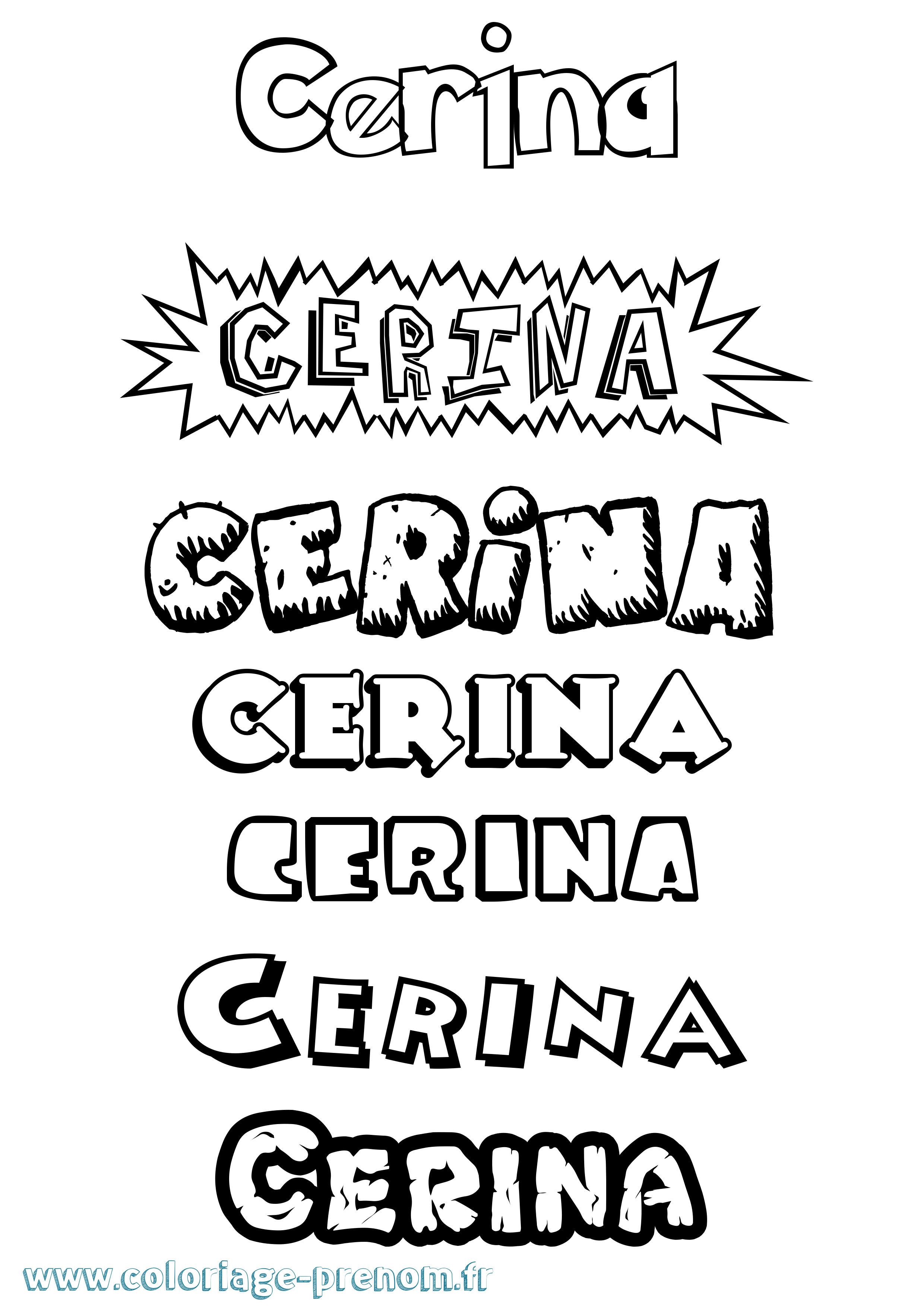 Coloriage prénom Cerina Dessin Animé