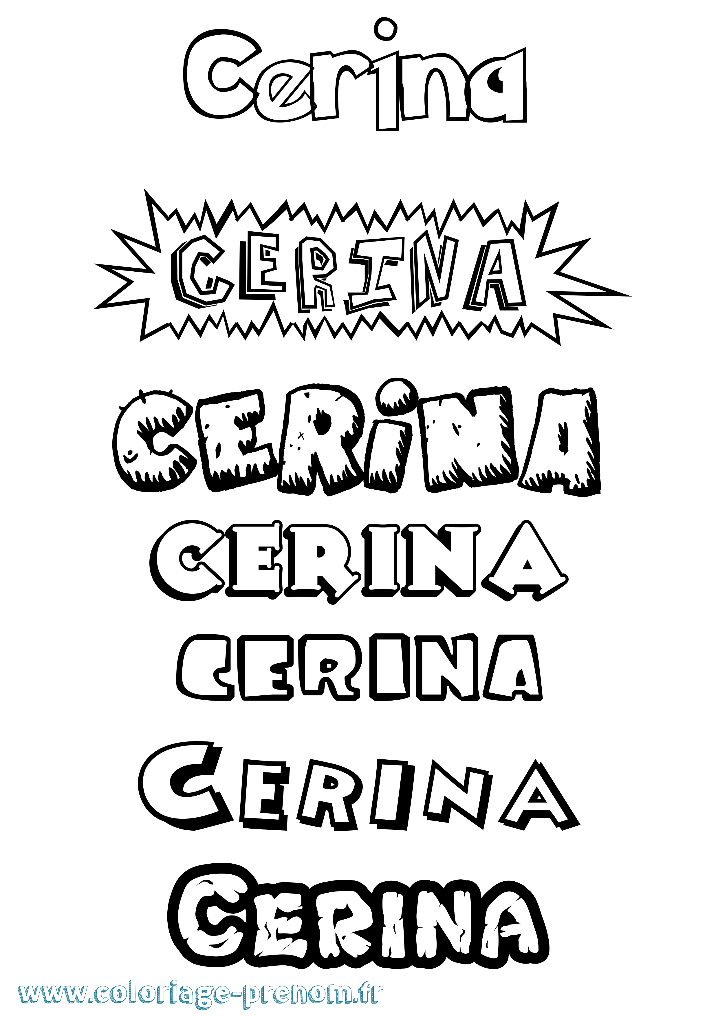 Coloriage Cerina Dessin Animé Coloriage prénom Cerina Dessin Animé