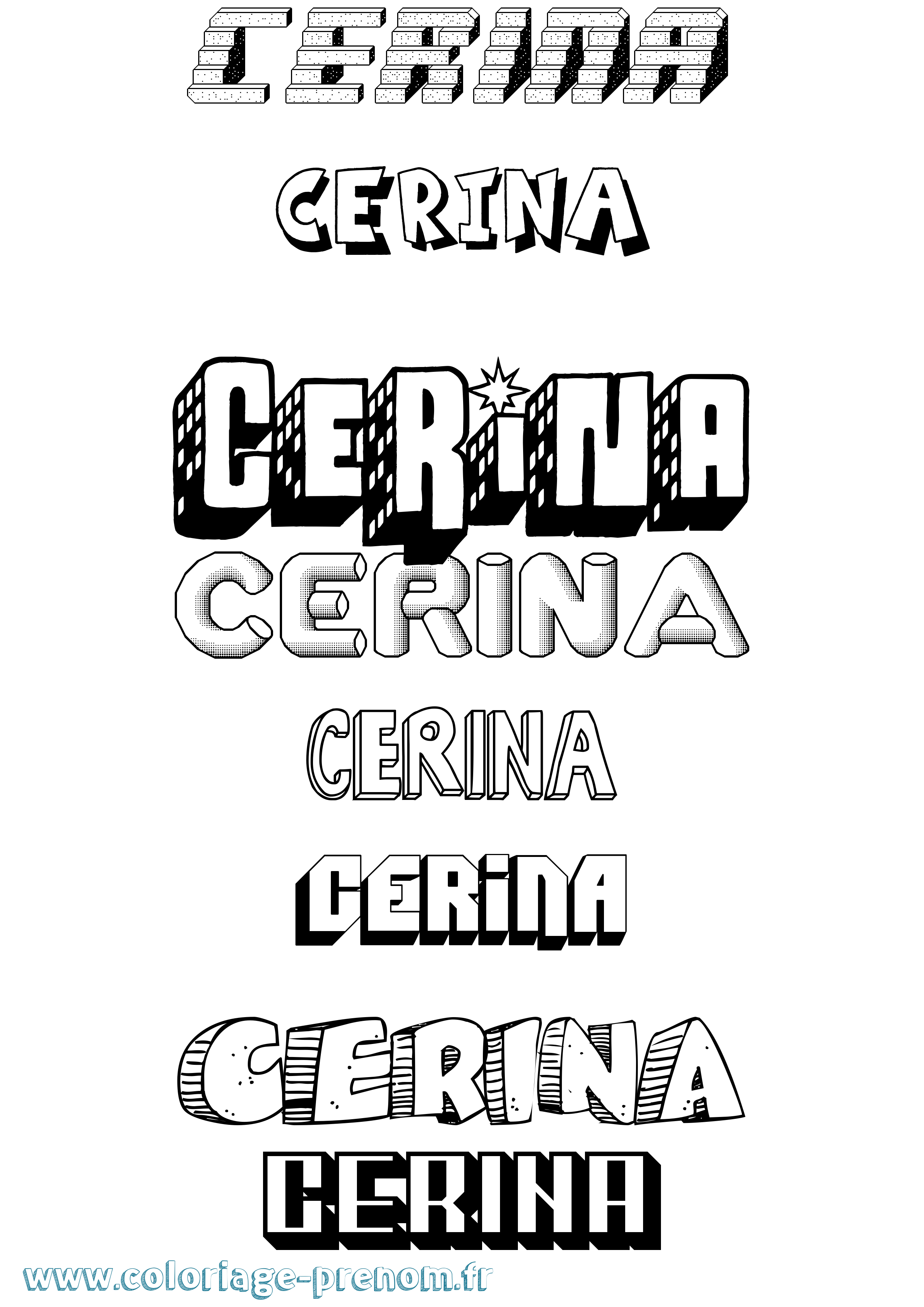 Coloriage prénom Cerina Effet 3D
