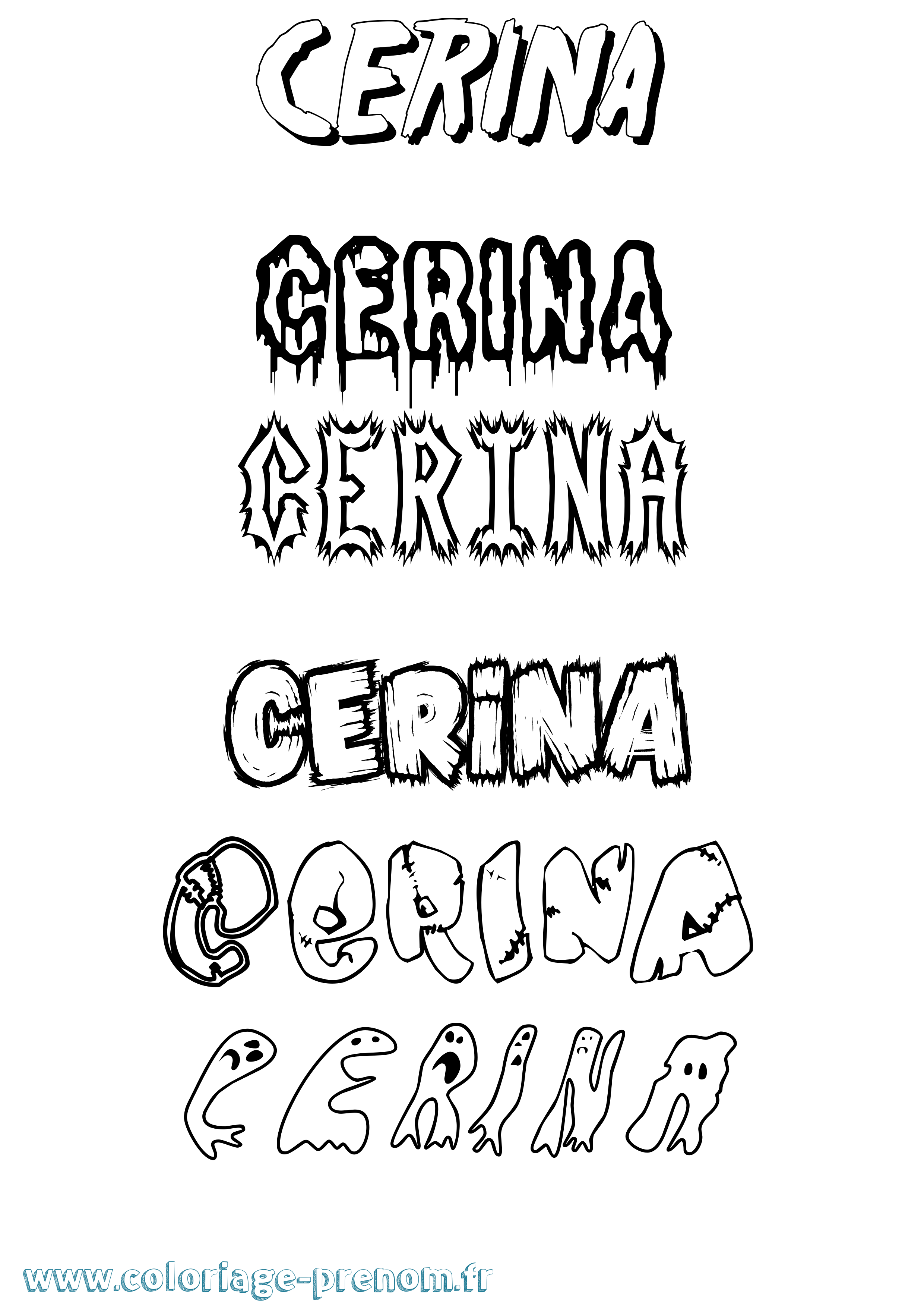 Coloriage prénom Cerina Frisson