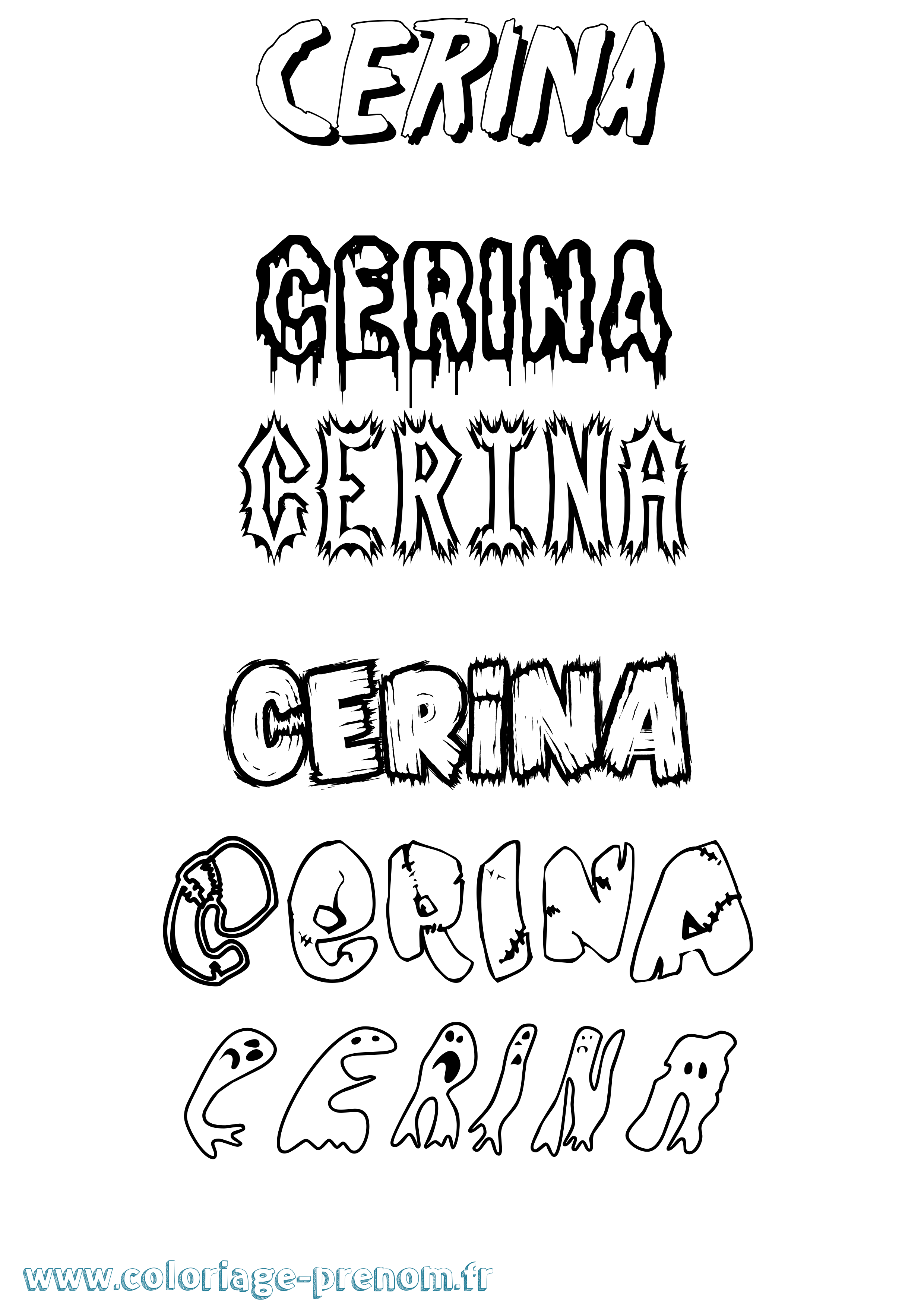 Coloriage Cerina Frisson Coloriage prénom Cerina Frisson