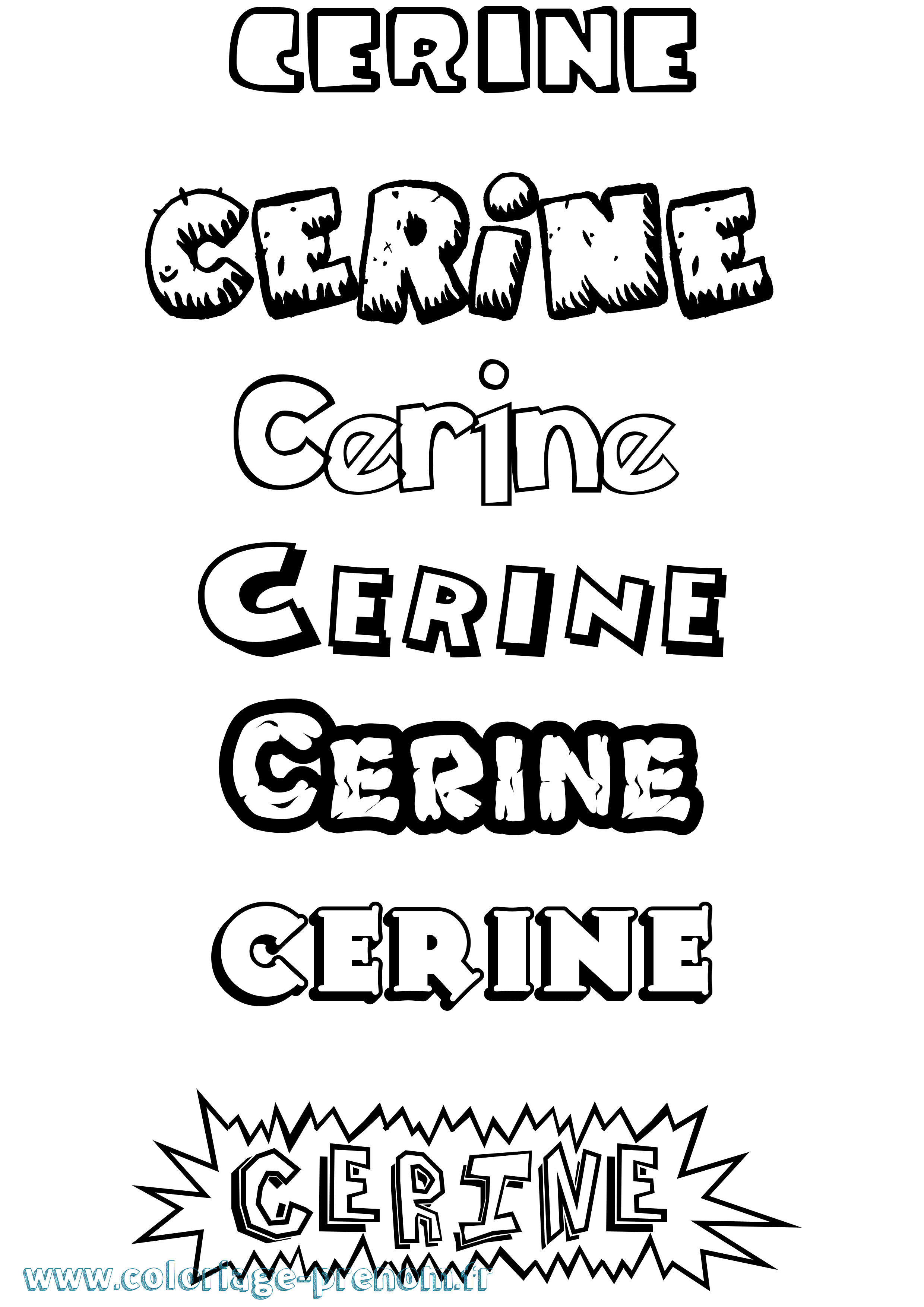 Coloriage prénom Cerine Dessin Animé