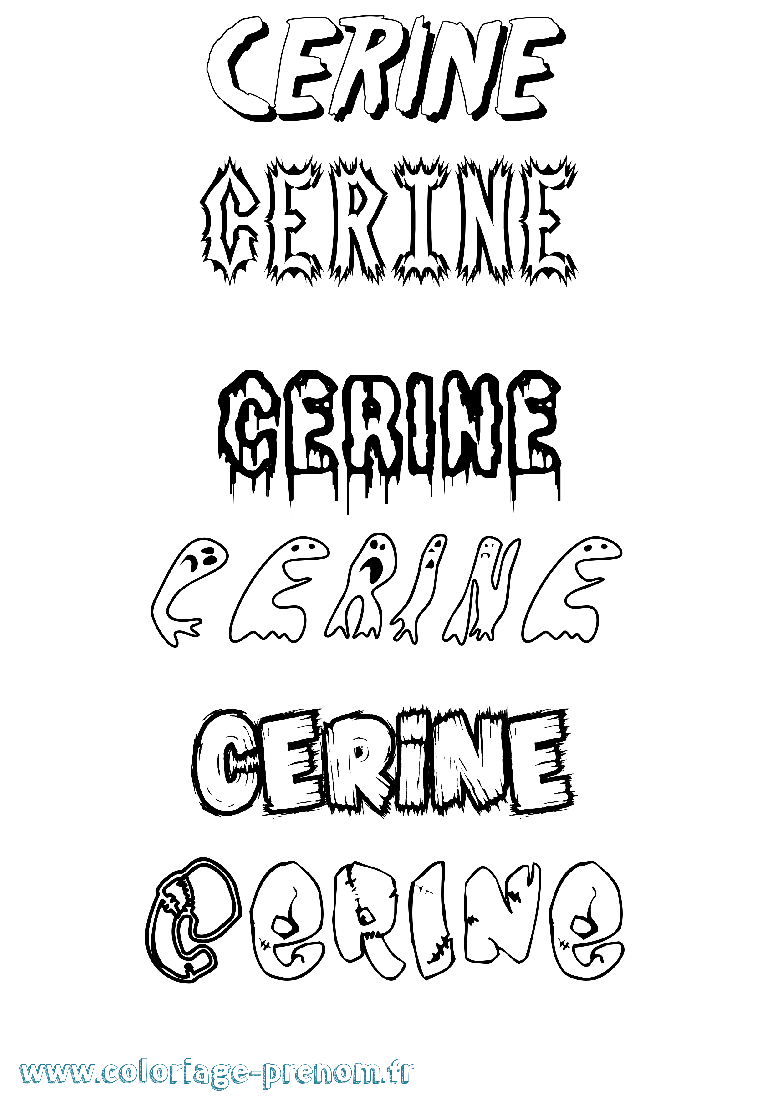 Coloriage prénom Cerine Frisson