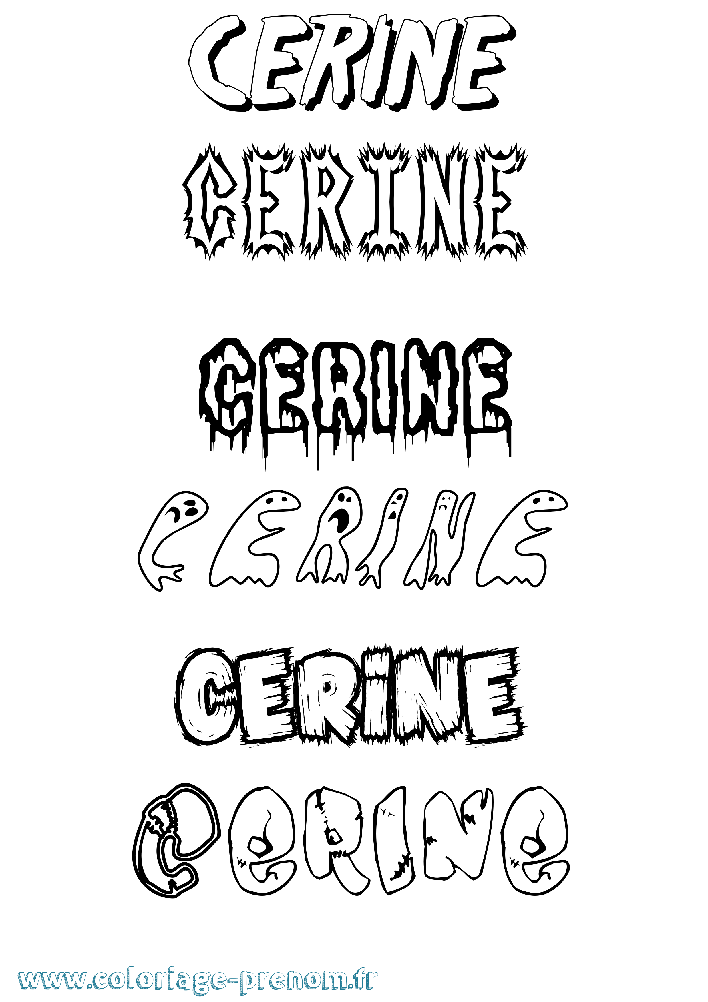 Coloriage Cerine Frisson Coloriage prénom Cerine Frisson