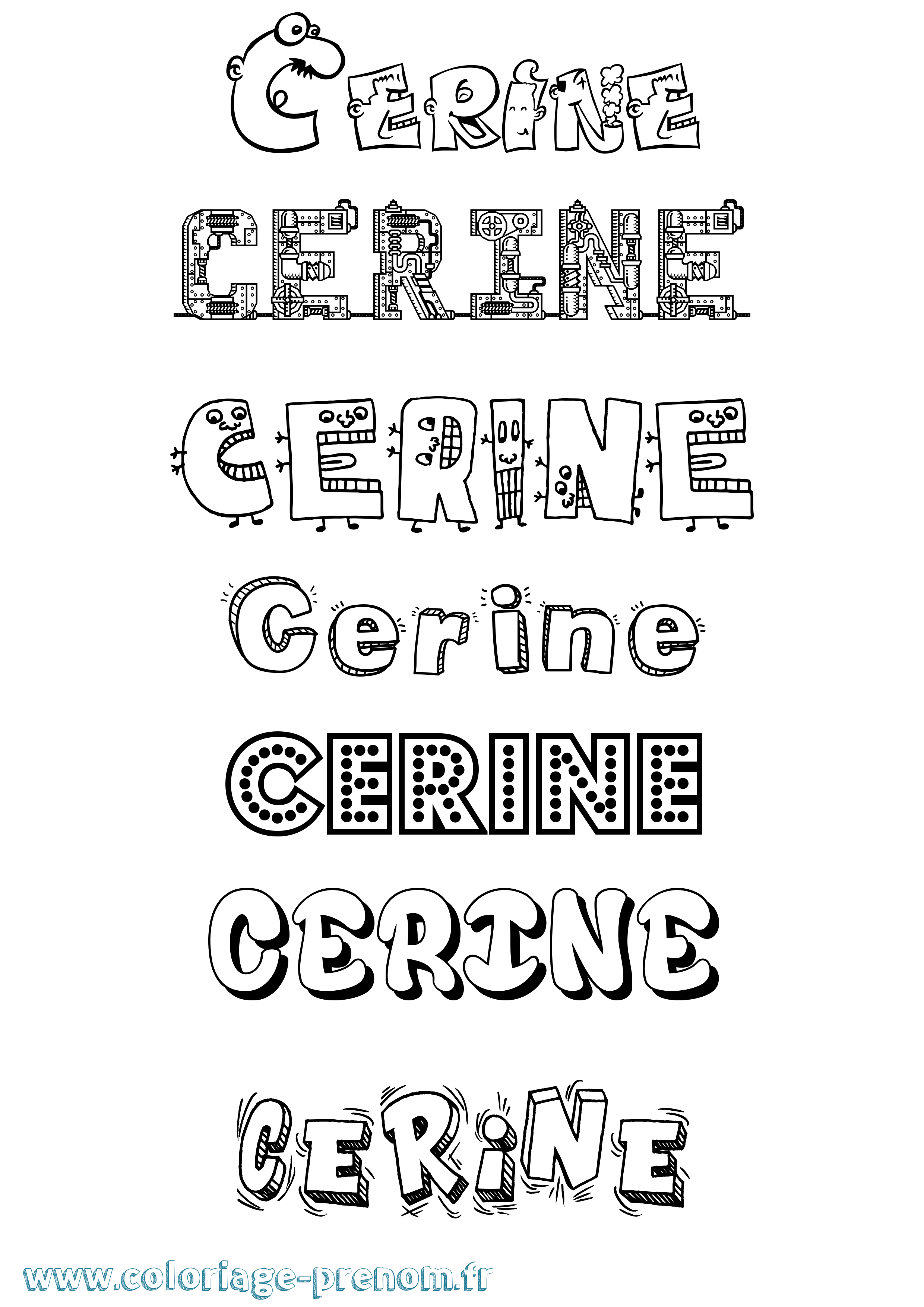 Coloriage Cerine Fun Coloriage prénom Cerine Fun