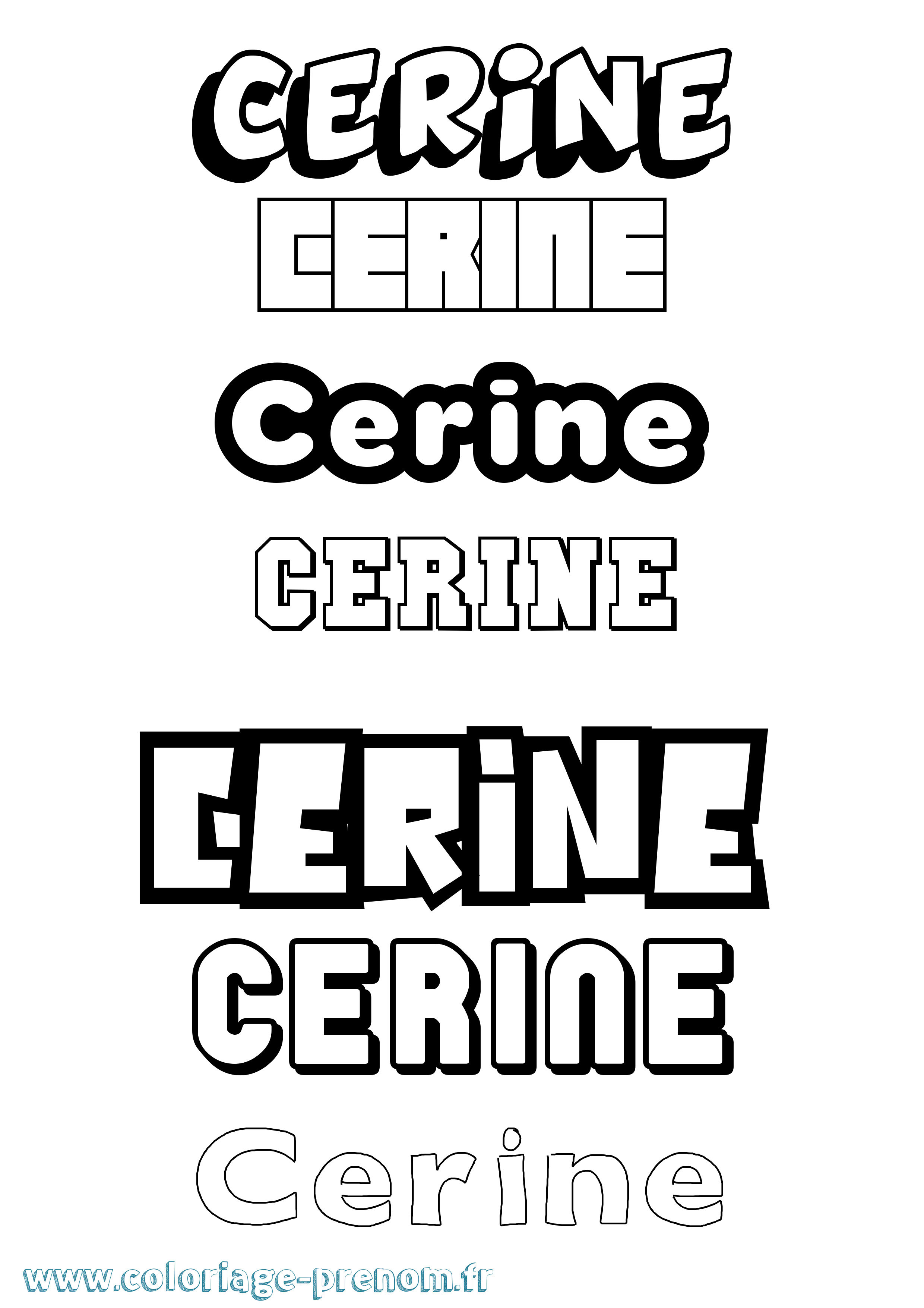 Coloriage Cerine Simple Coloriage prénom Cerine Simple