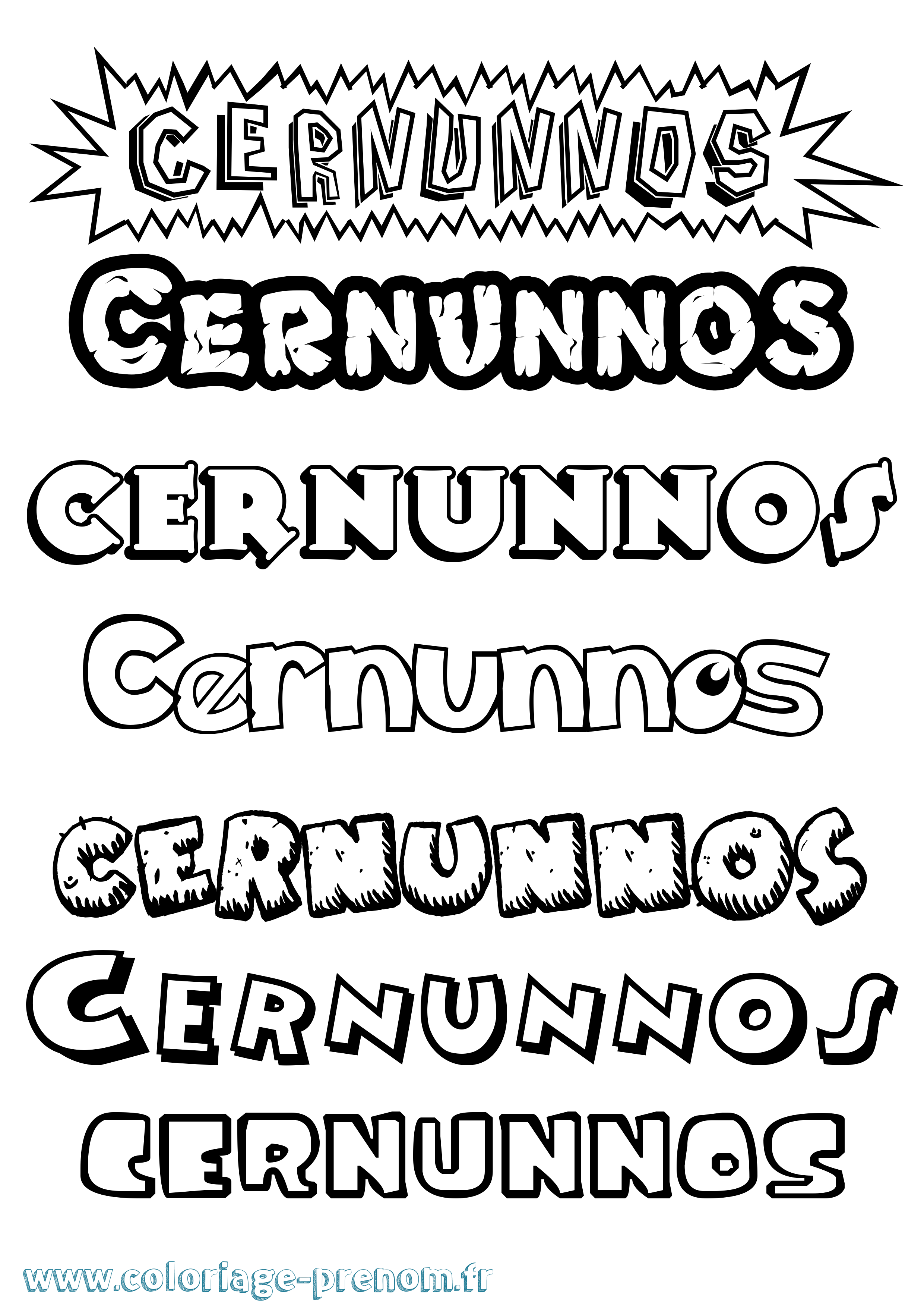 Coloriage Cernunnos Dessin Animé Coloriage prénom Cernunnos Dessin Animé