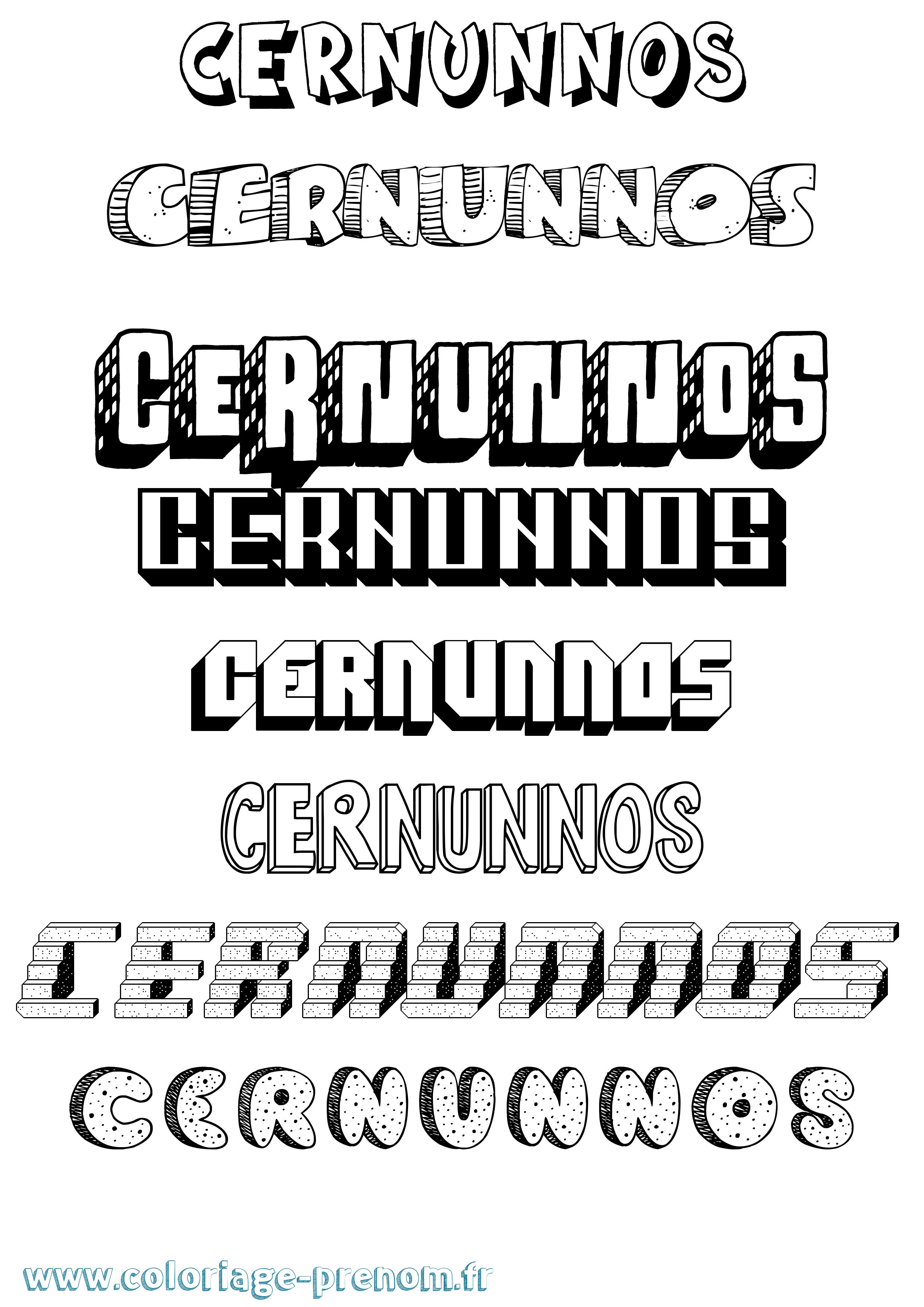 Coloriage Cernunnos Effet 3D Coloriage prénom Cernunnos Effet 3D
