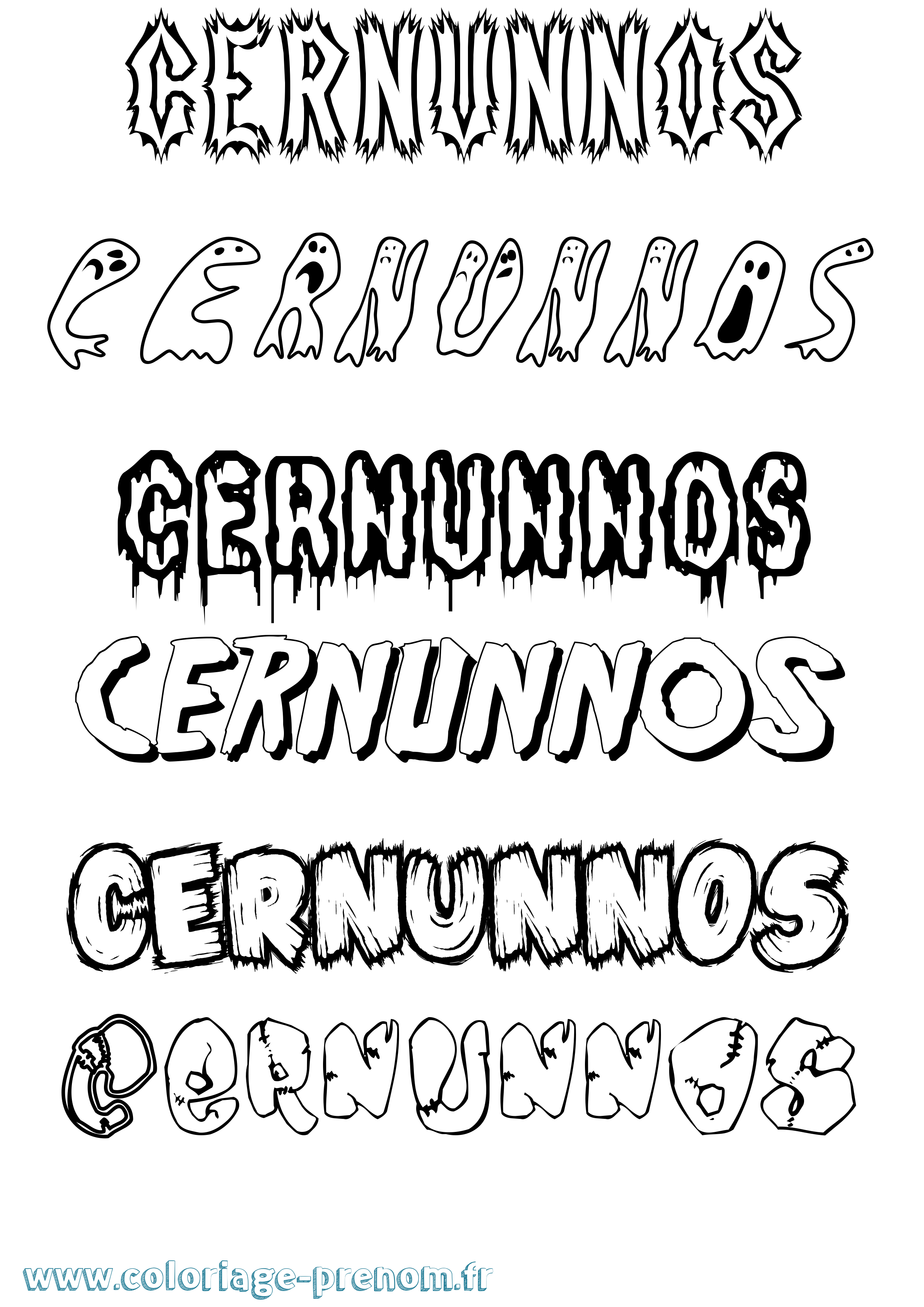 Coloriage Cernunnos Frisson Coloriage prénom Cernunnos Frisson