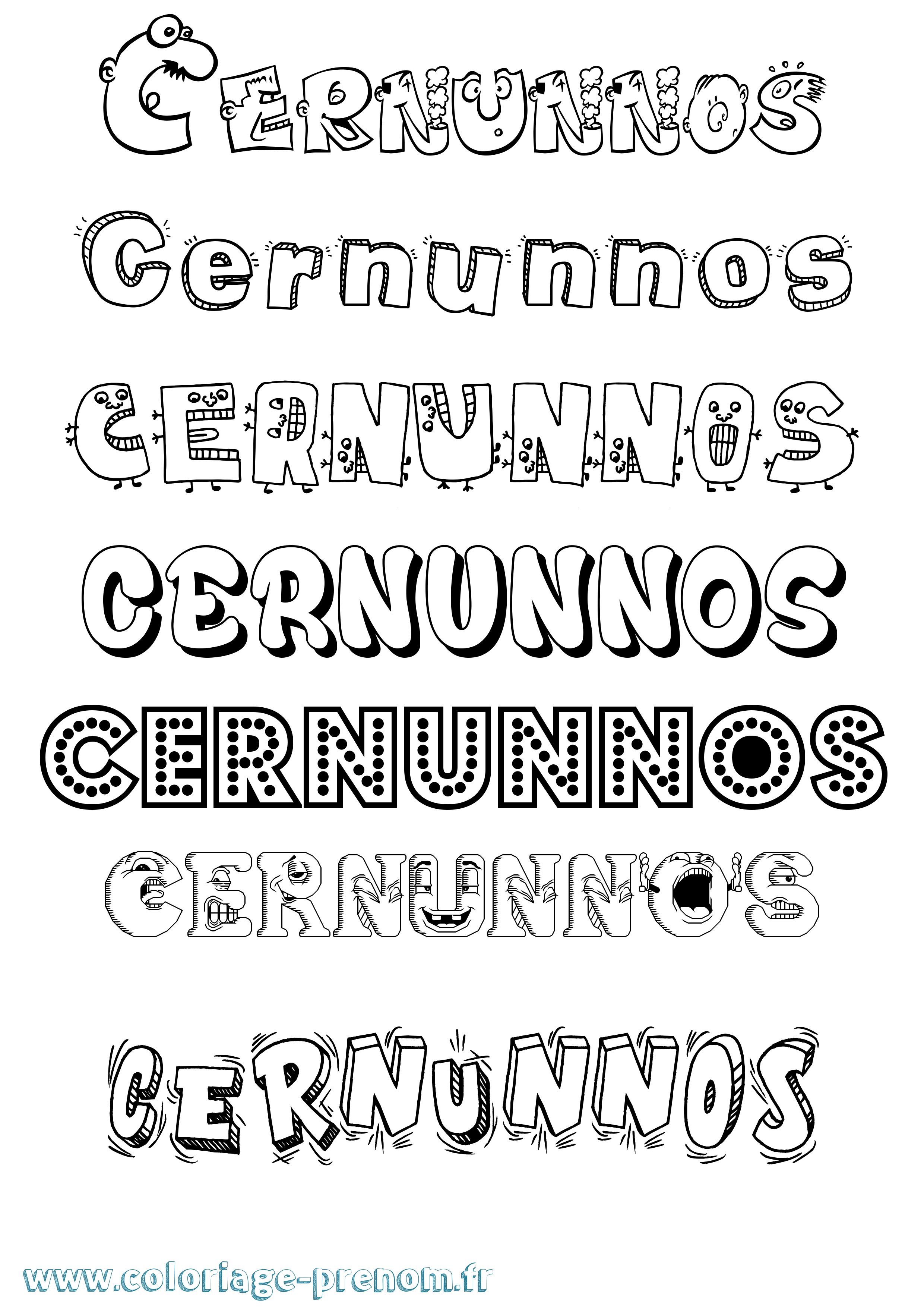 Coloriage Cernunnos Fun Coloriage prénom Cernunnos Fun