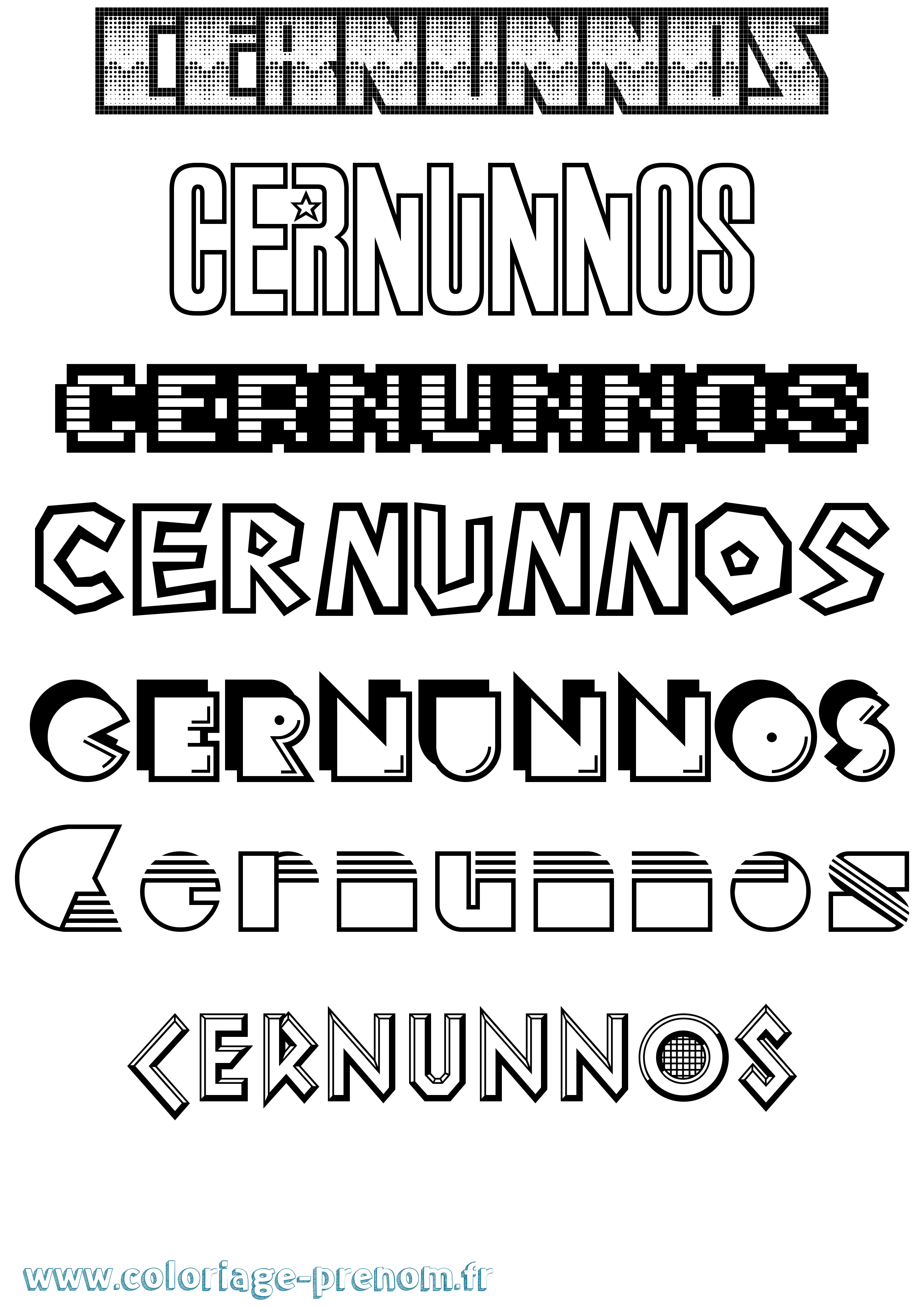 Coloriage Cernunnos Jeux Vidéos Coloriage prénom Cernunnos Jeux Vidéos