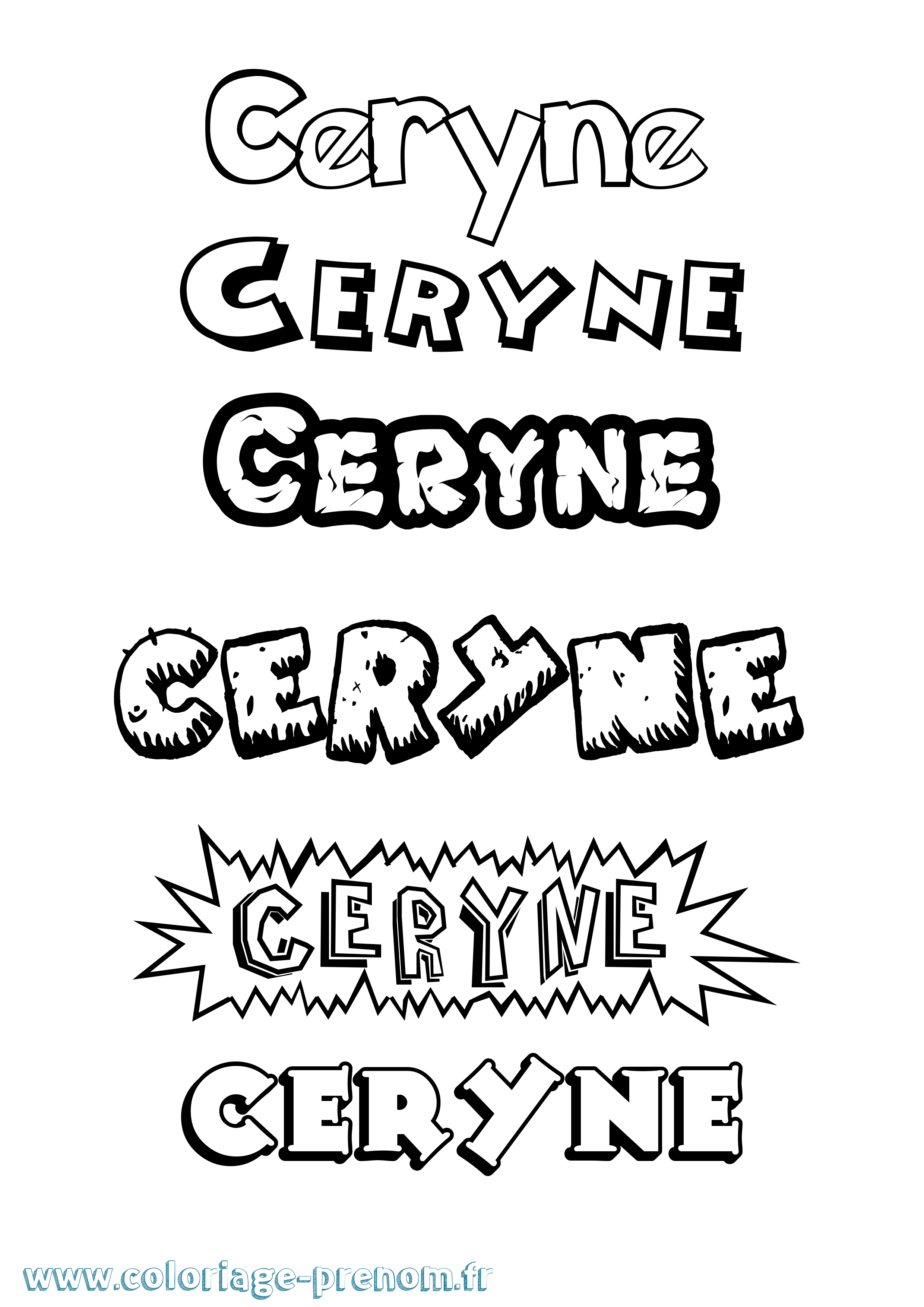 Coloriage prénom Ceryne Dessin Animé