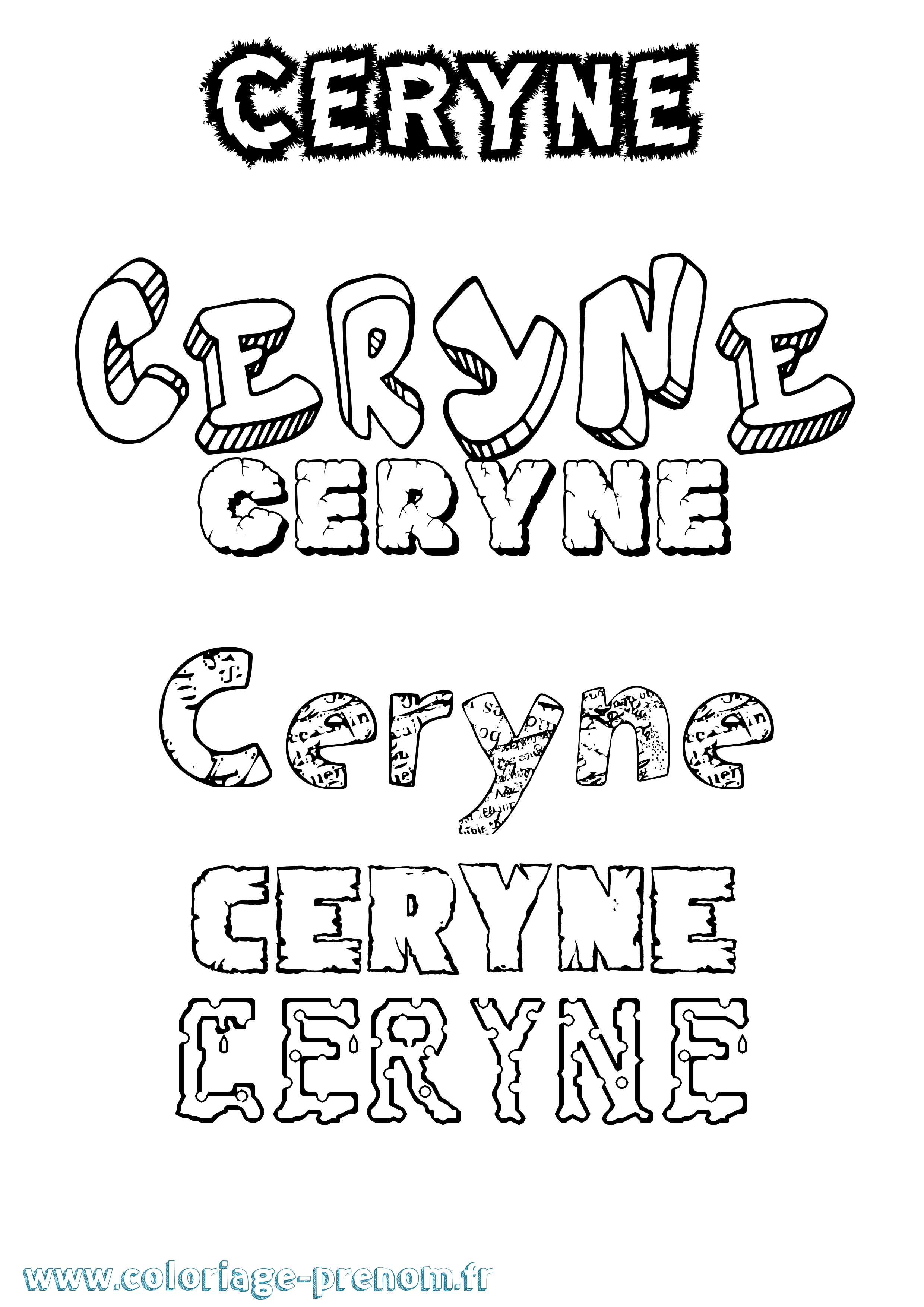 Coloriage prénom Ceryne Destructuré