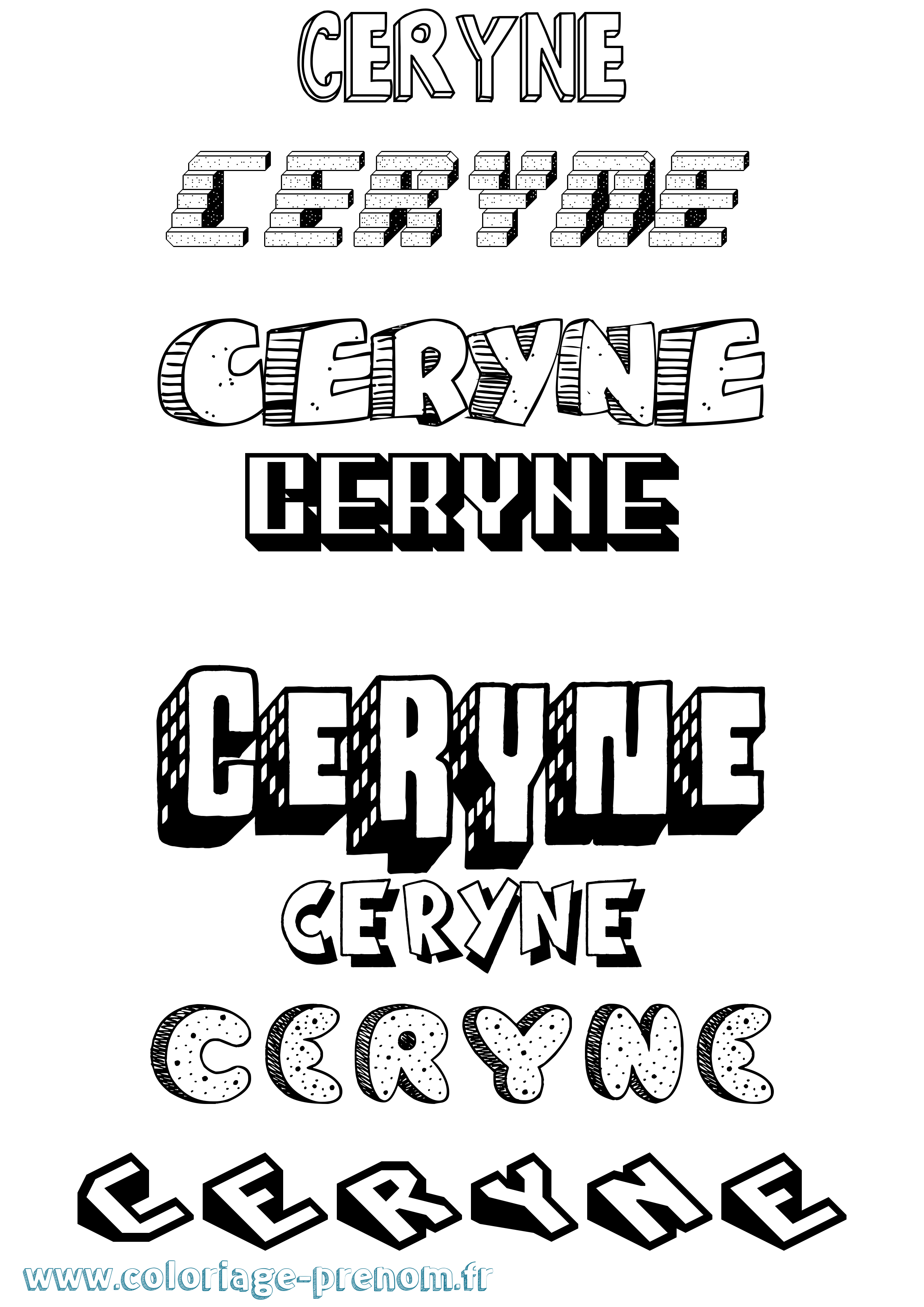 Coloriage prénom Ceryne Effet 3D