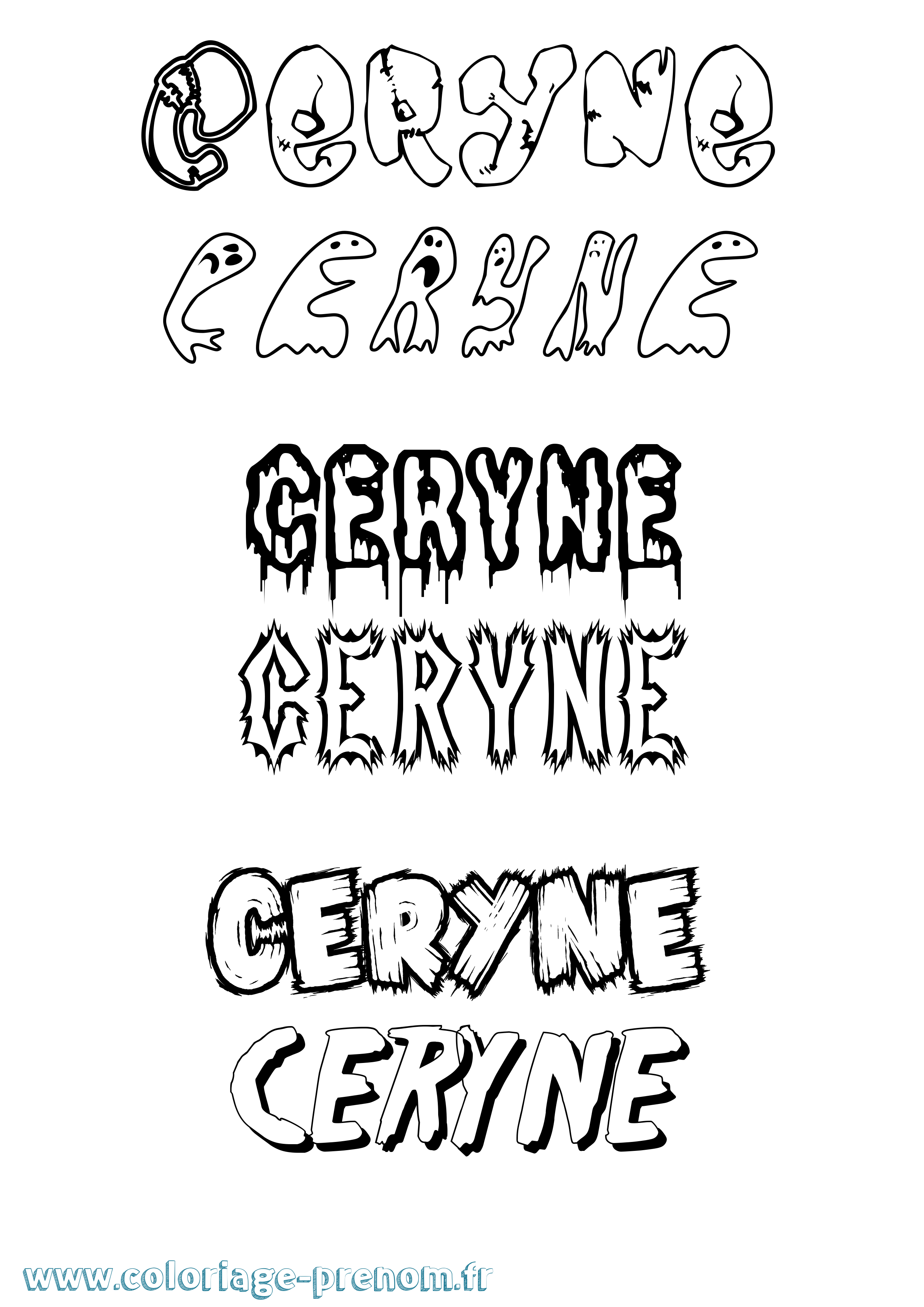 Coloriage prénom Ceryne Frisson