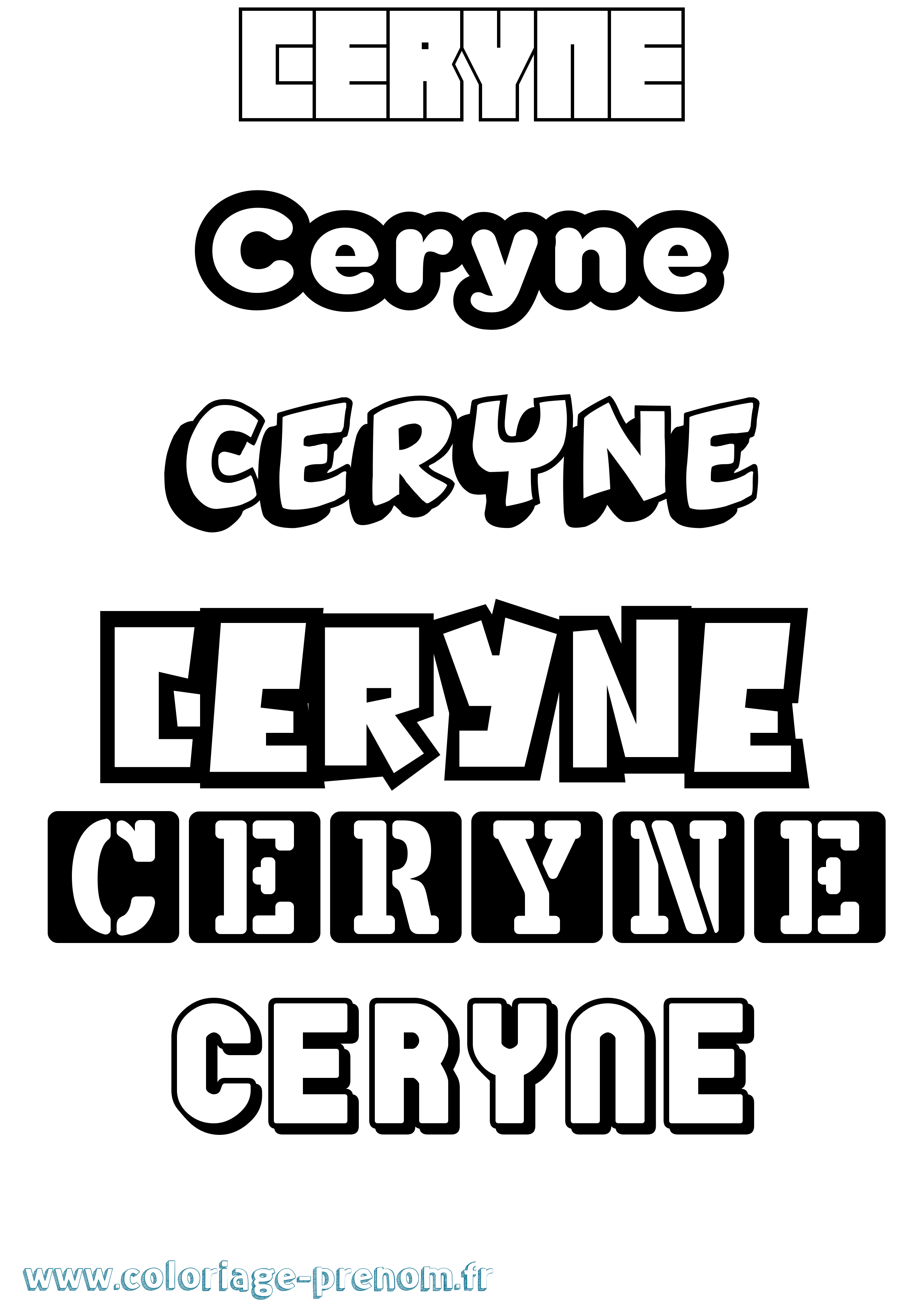 Coloriage prénom Ceryne Simple