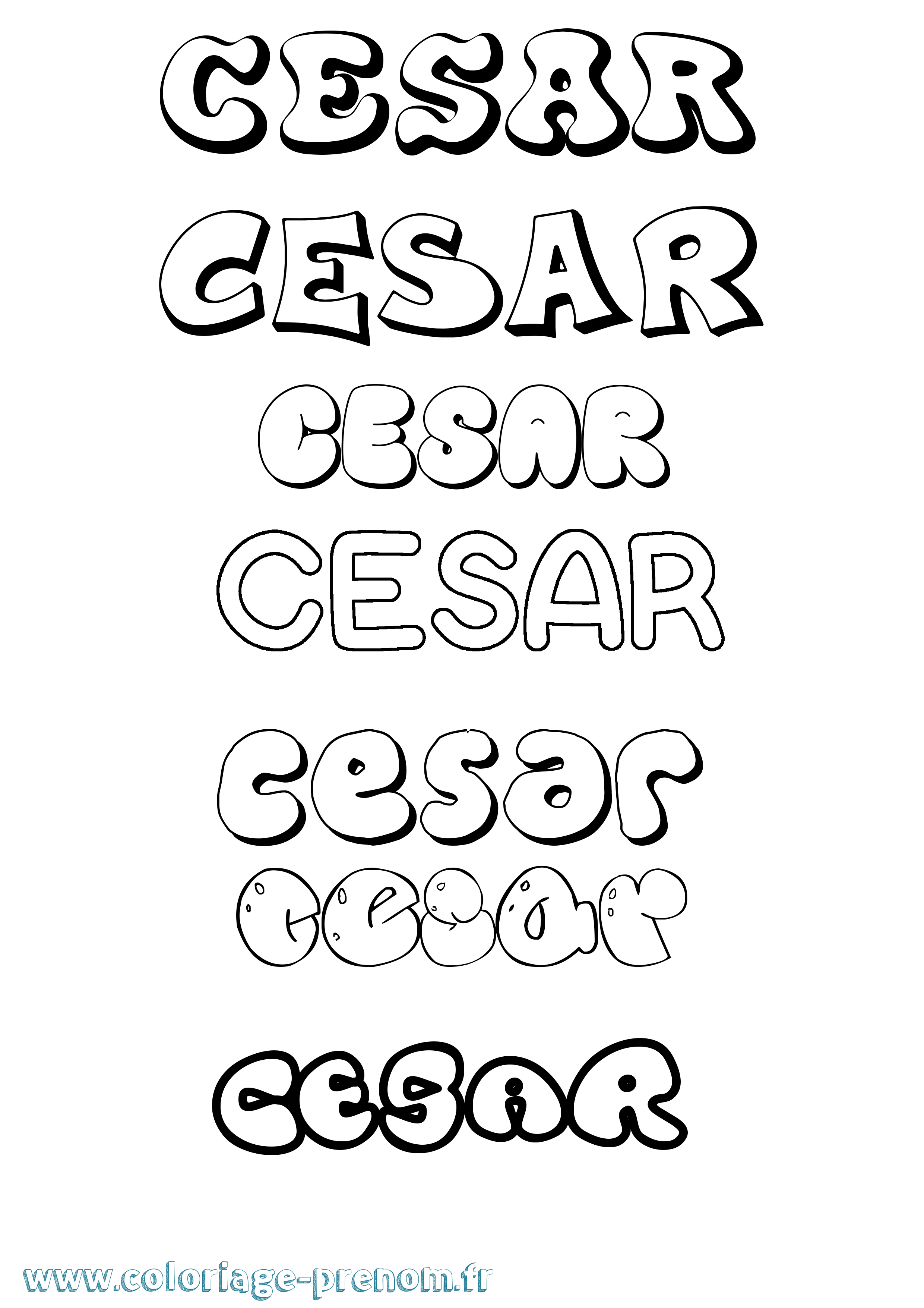 Coloriage prénom Cesar