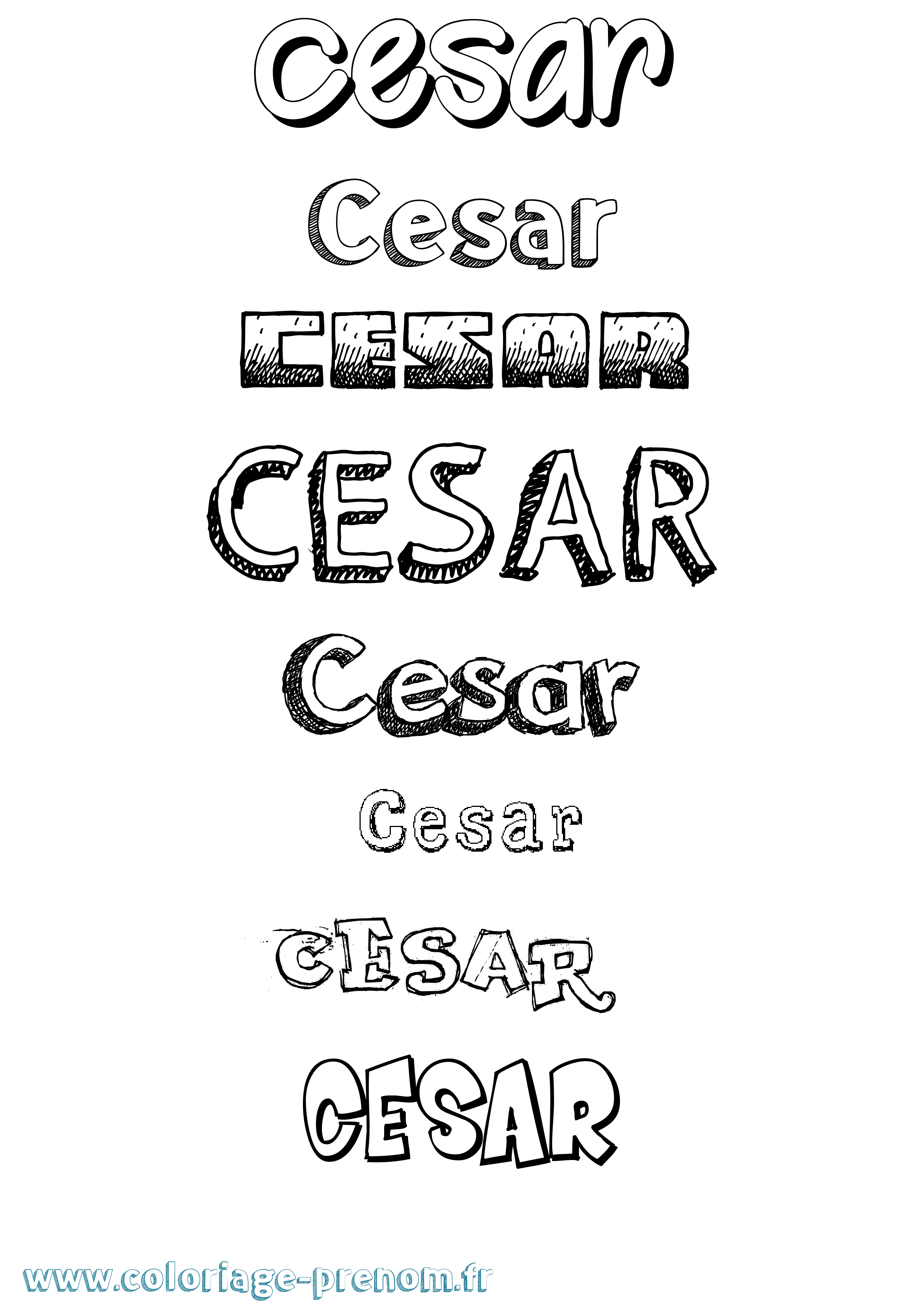 Coloriage prénom Cesar