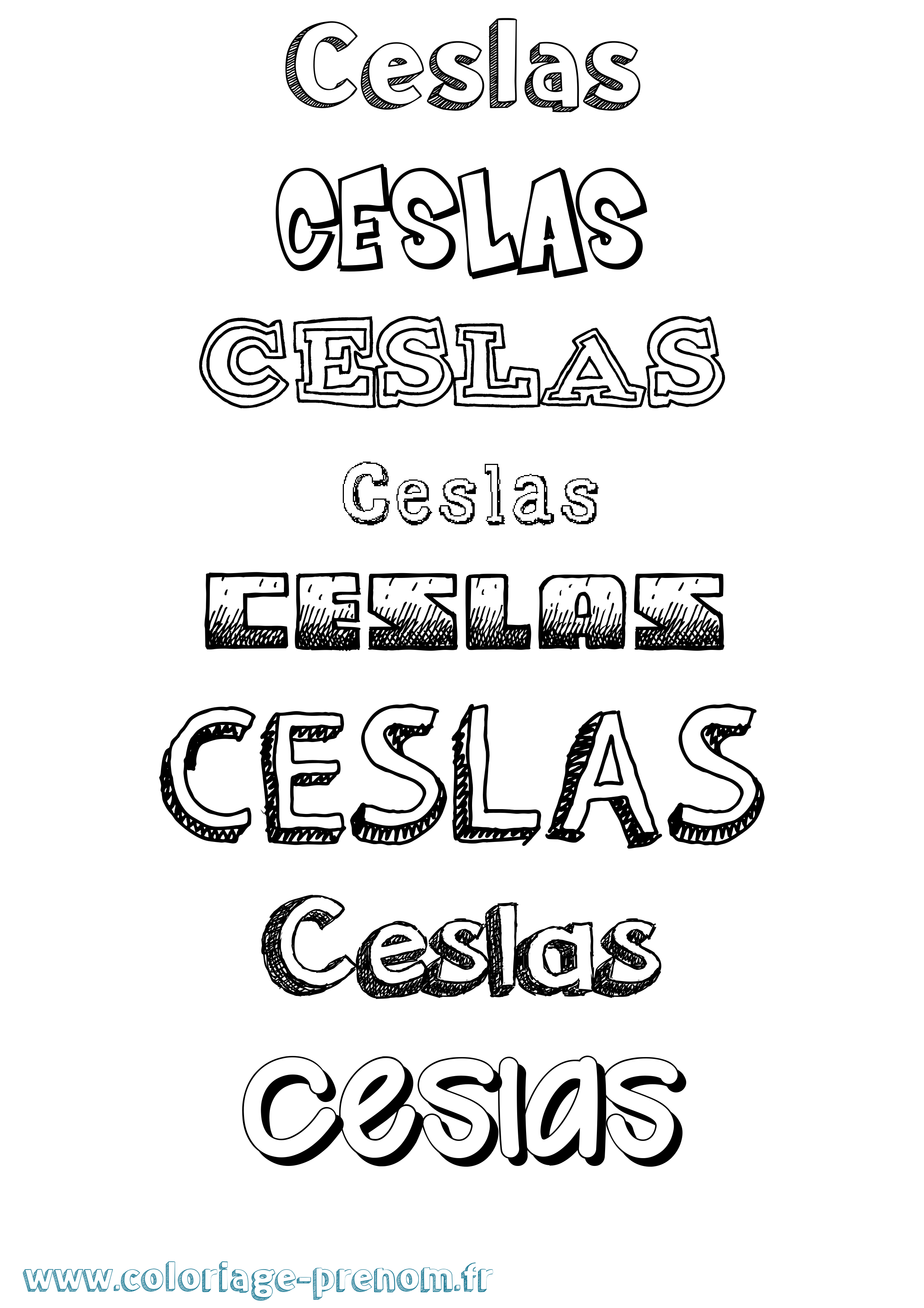 Coloriage Ceslas Dessiné Coloriage prénom Ceslas Dessiné