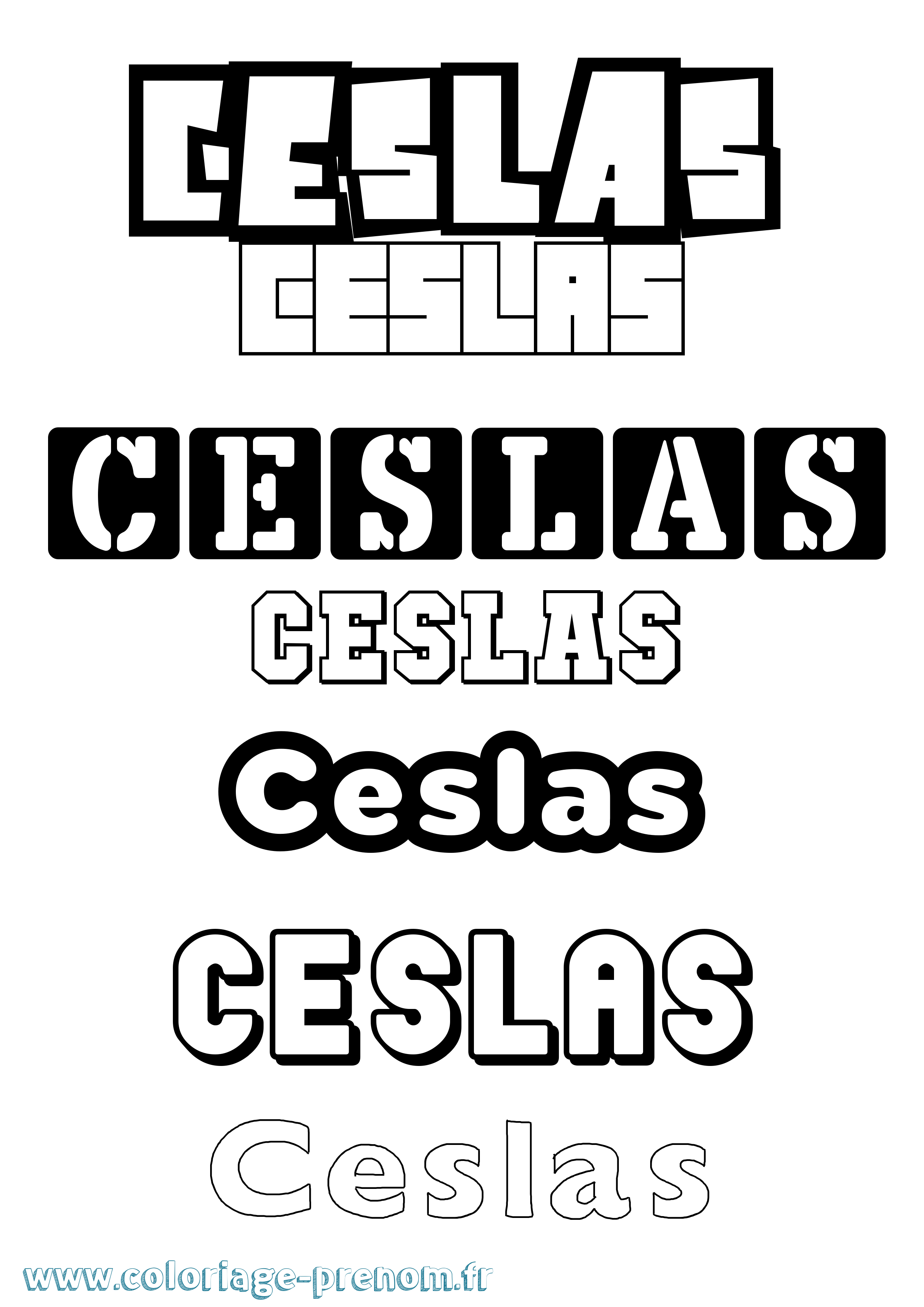 Coloriage Ceslas Simple Coloriage prénom Ceslas Simple